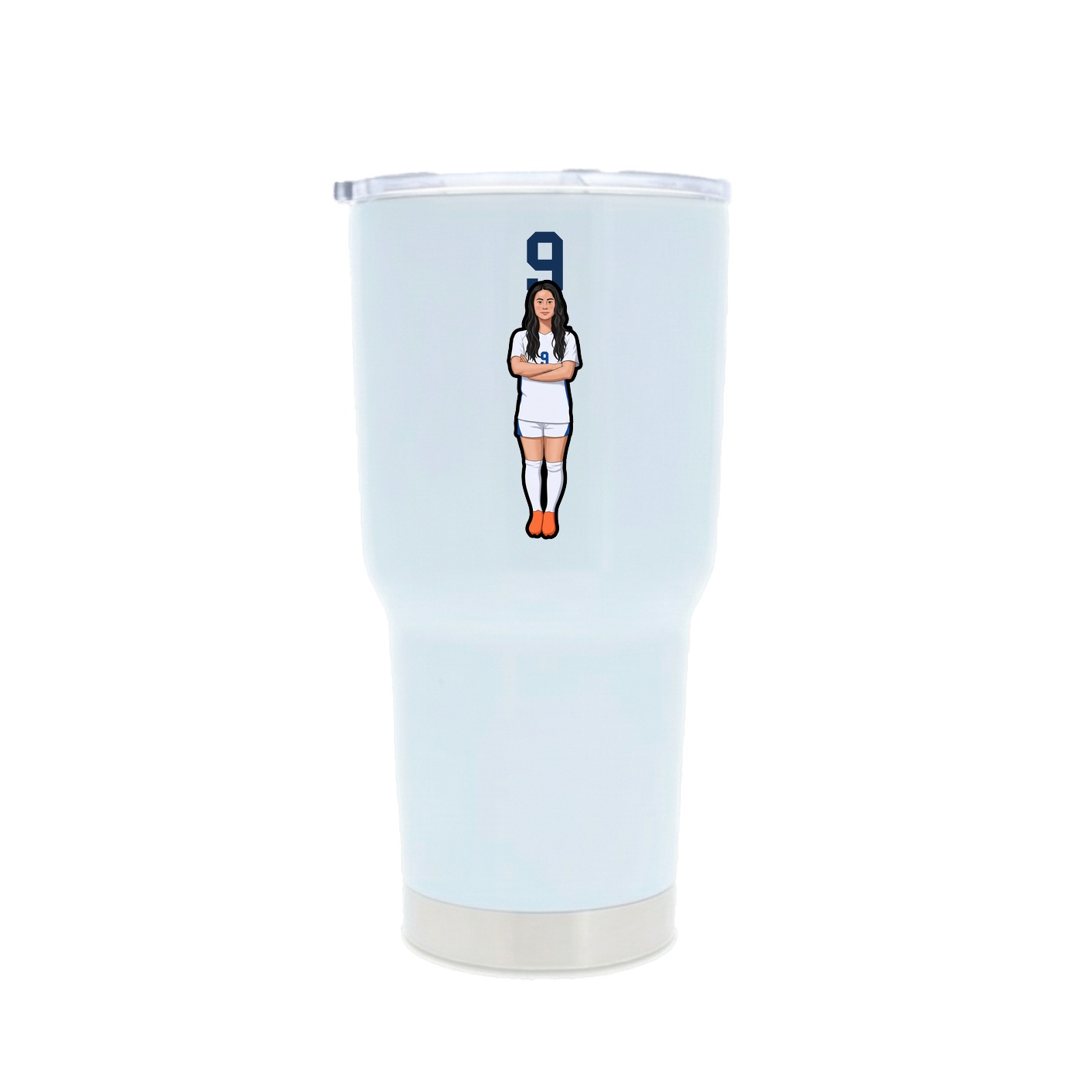 30oz Stainless Steel Tumbler — Number Top in White