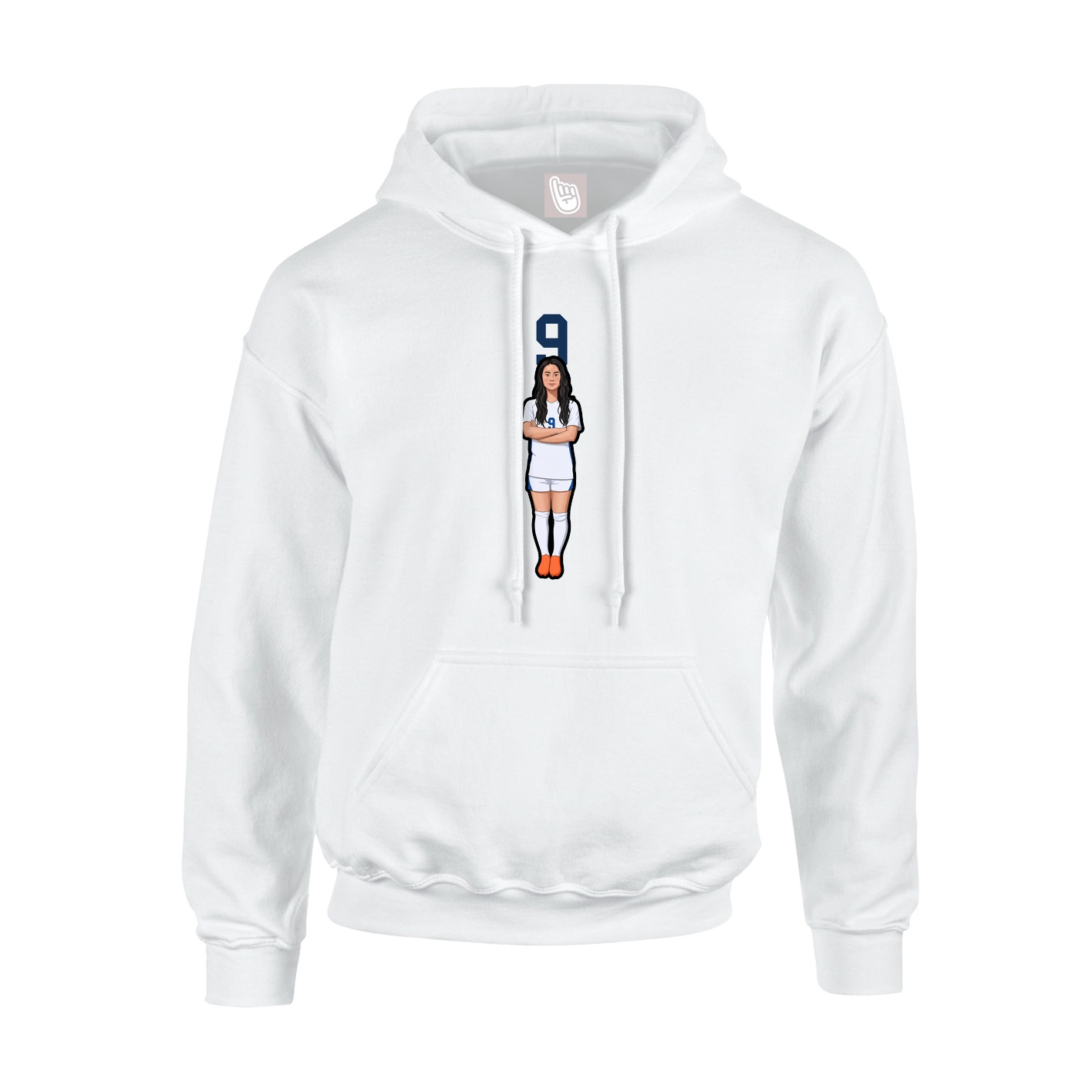 Hoodie — Number Top in White