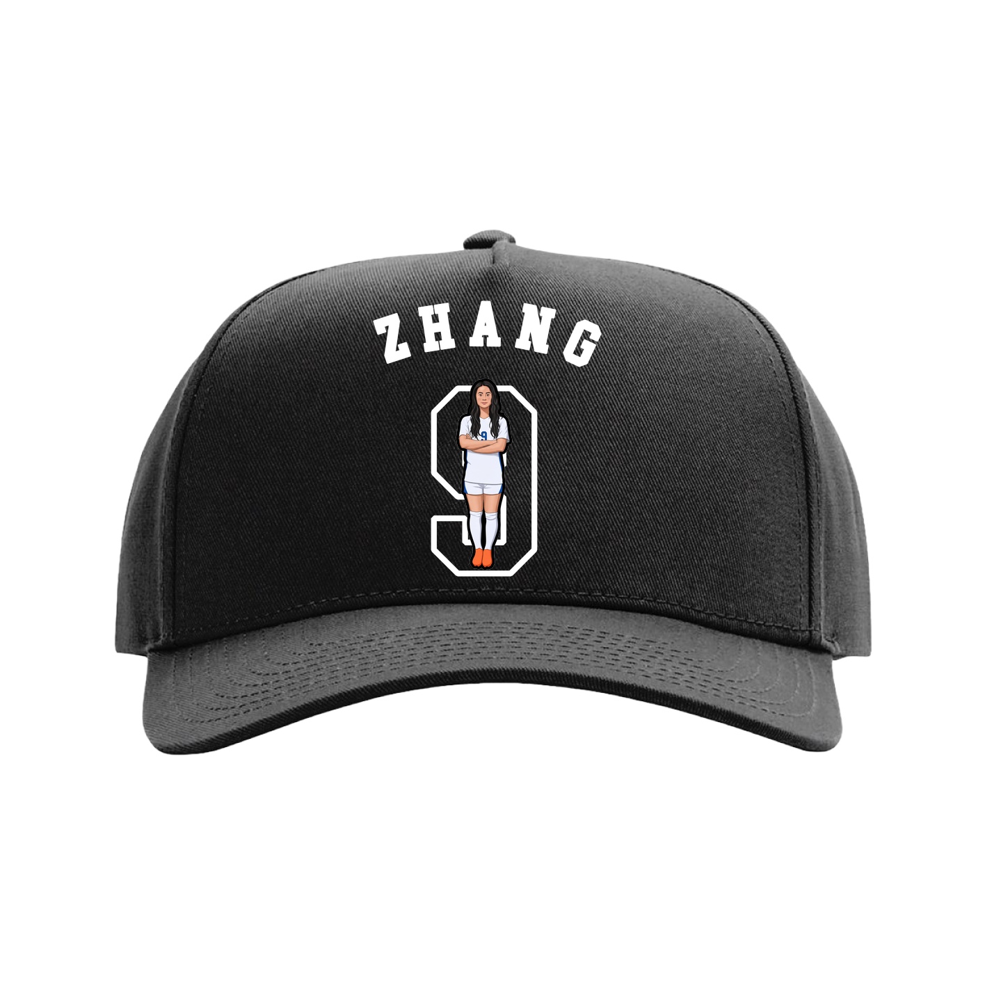 Full Fabric Five-Panel Champ Cap — Shirsey Arch in Black