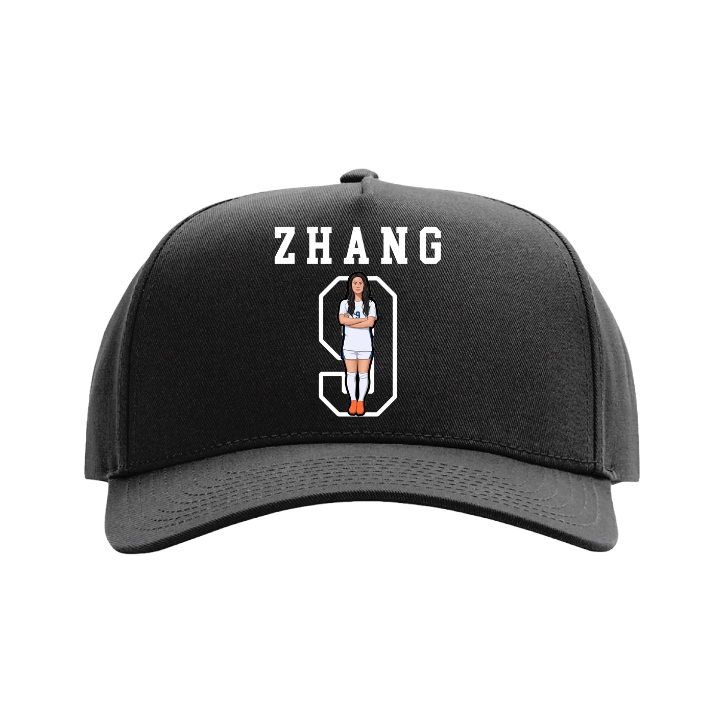 Full Fabric Five-Panel Champ Cap — Shirsey in Black