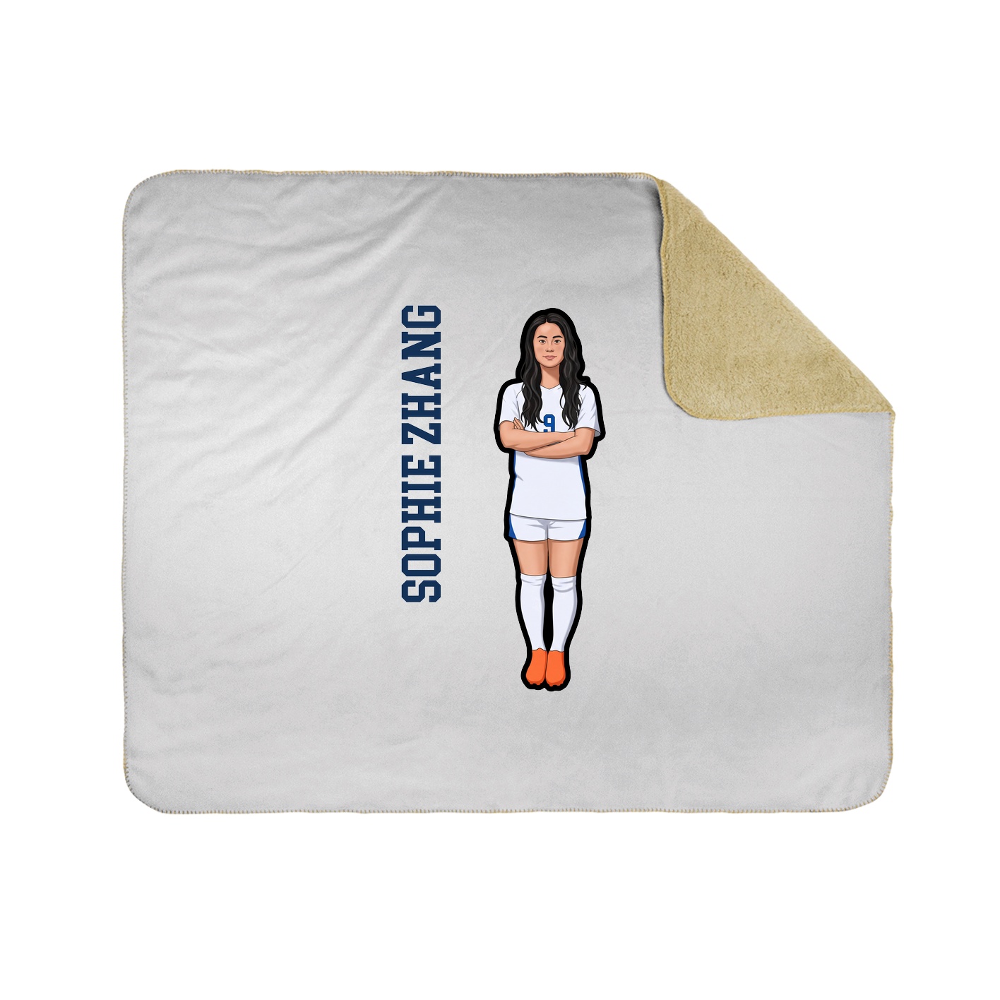 Throw Blanket — Name Vertical in White