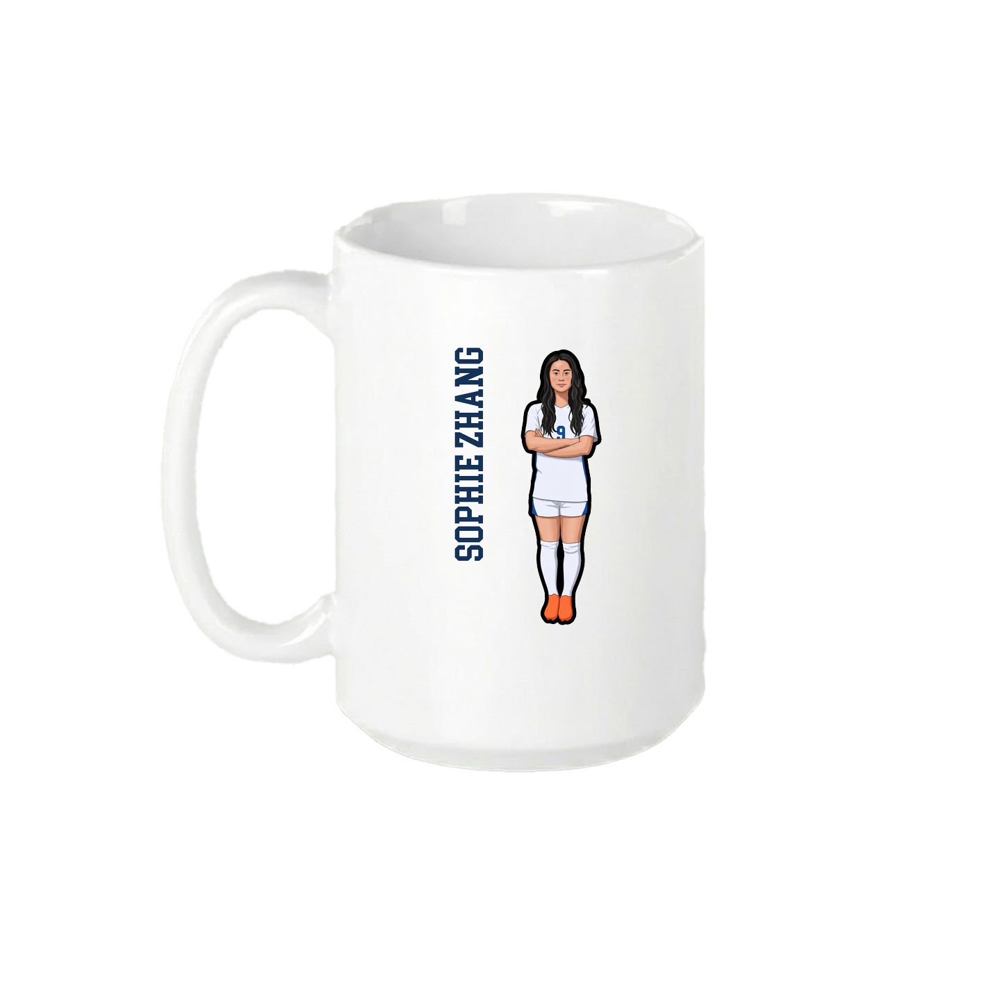 15oz Coffee Mug — Name Vertical in White