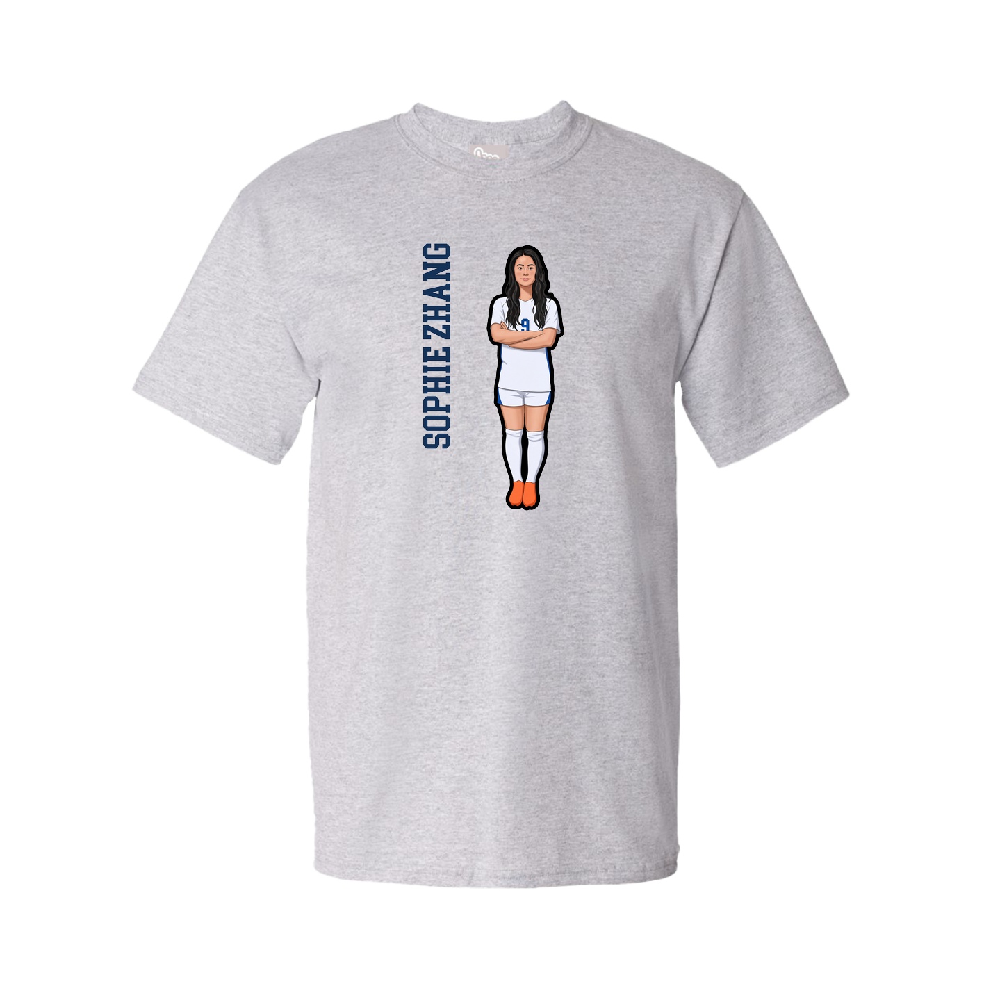 Tee — Name Vertical in Grey
