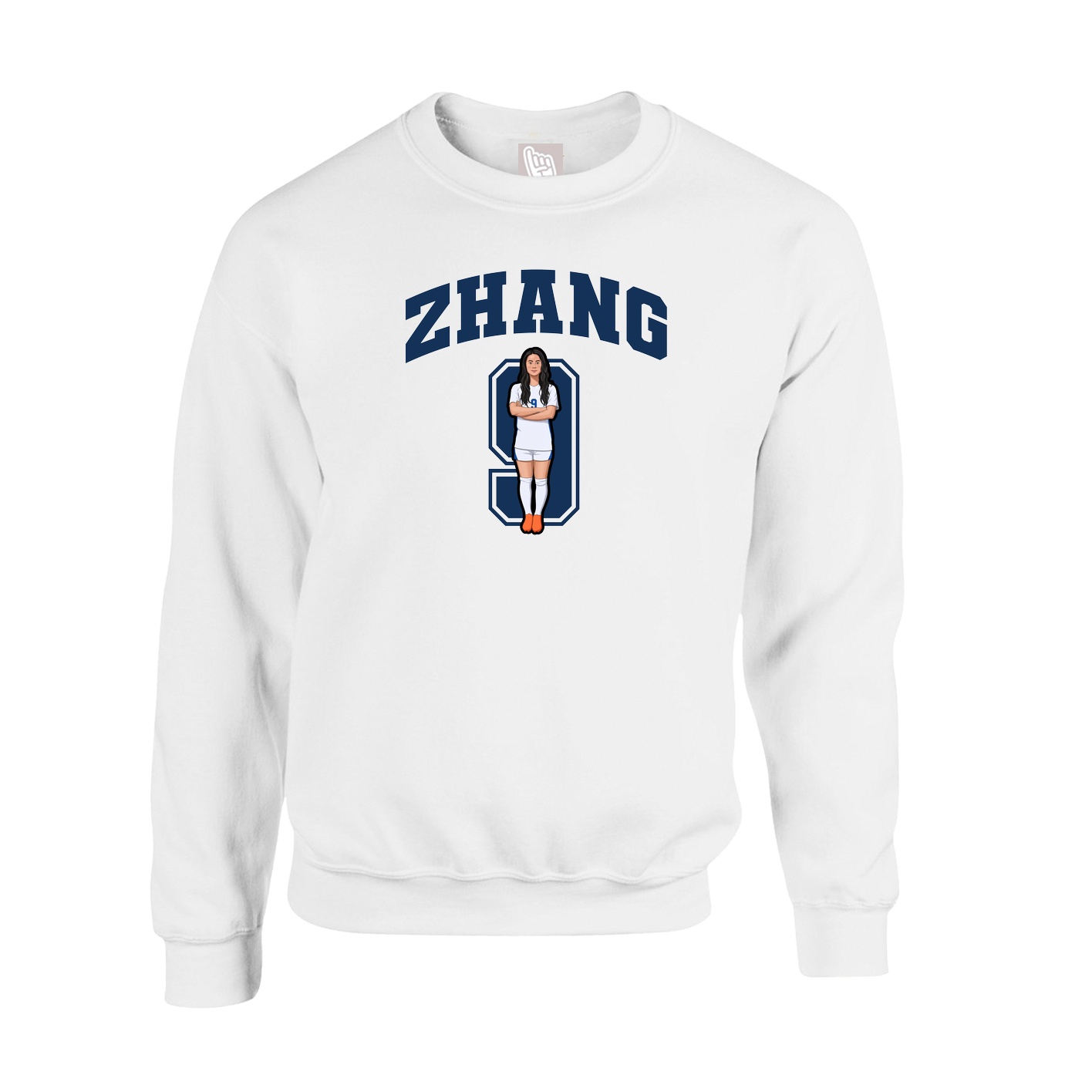 Fleece Crew — Number in White