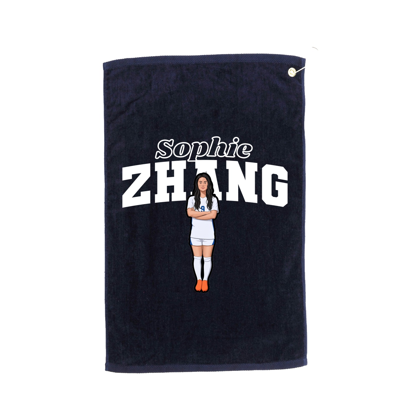 Golf Towel — Name Arch in Navy