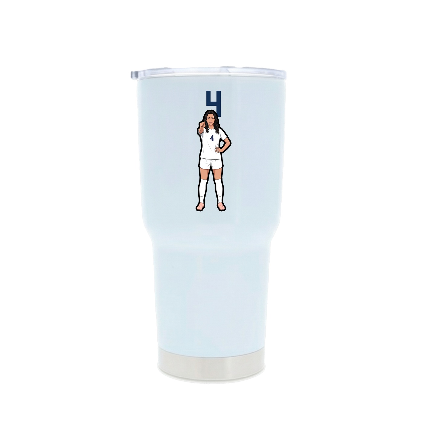 30oz Stainless Steel Tumbler — Number Top in White