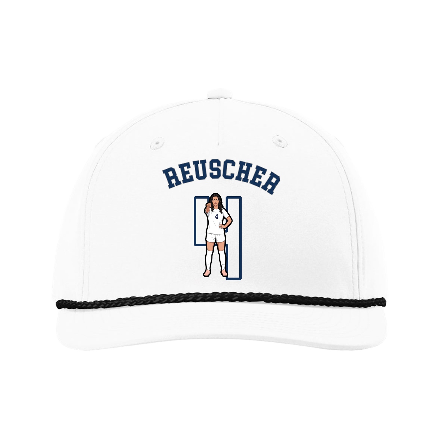 Five-Panel Classic Rope Cap — Shirsey Arch in White
