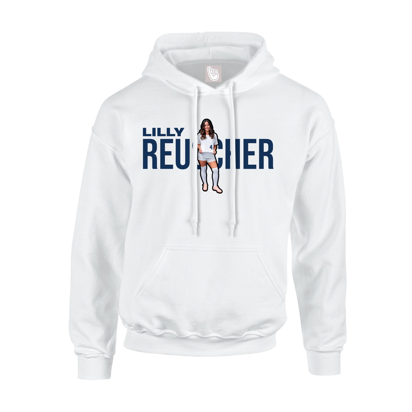 Youth Hoodie — Player Name in White