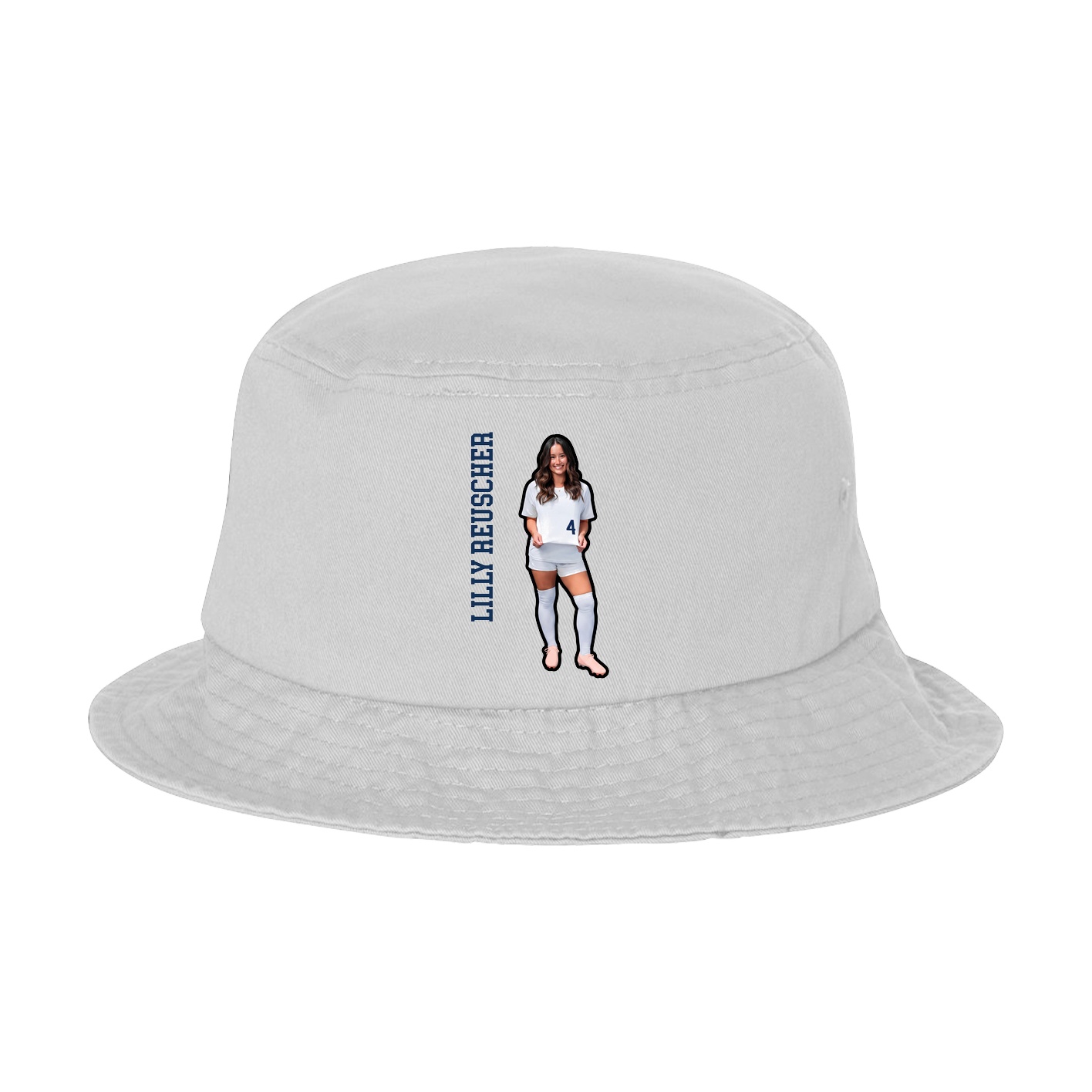 Bucket Cap — Name Vertical in White