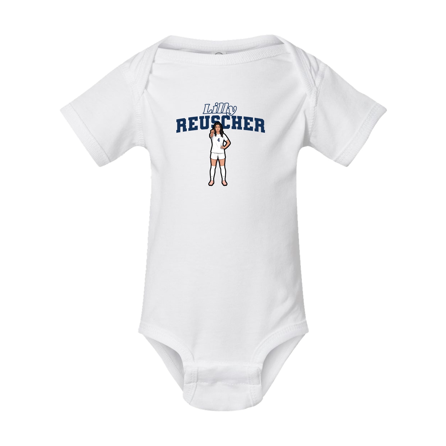 Baby Onesie — Name Arch in White