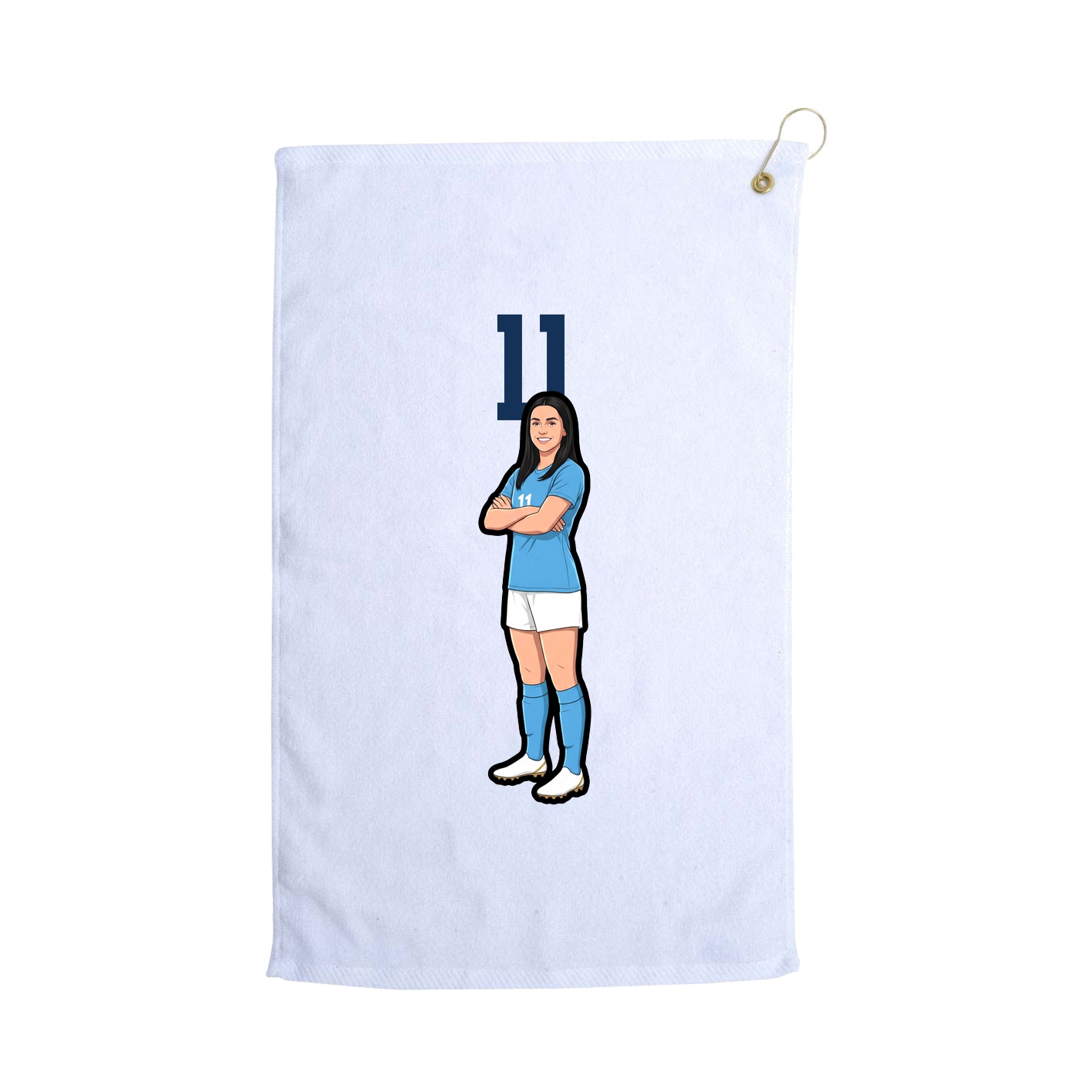 Golf Towel — Number Top in White