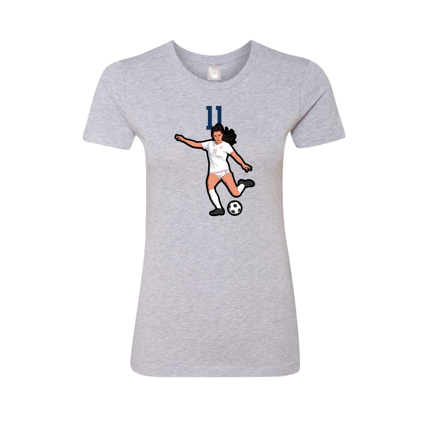 Fitted Women's Tee — Number Top in Grey
