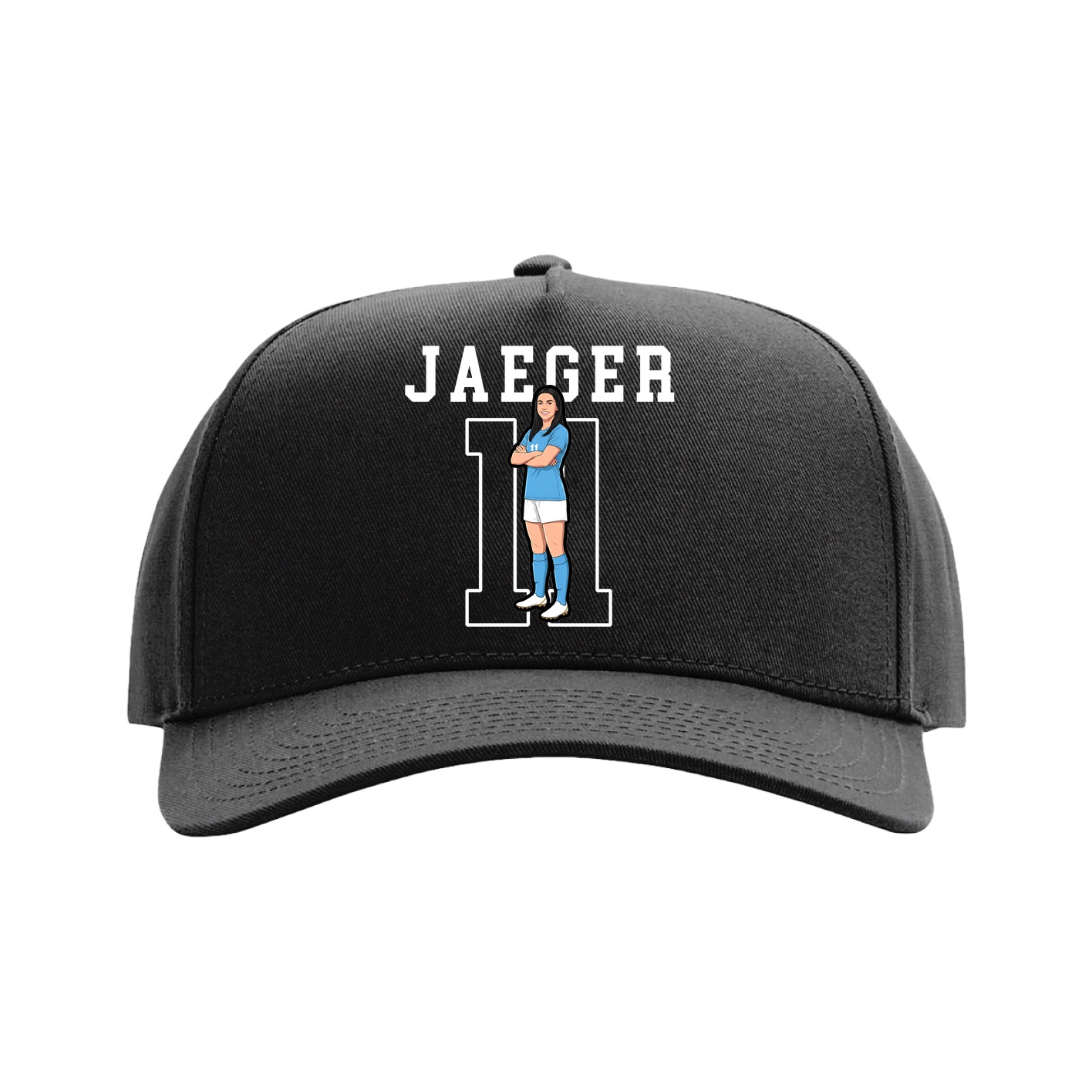 Full Fabric Five-Panel Champ Cap — Shirsey in Black