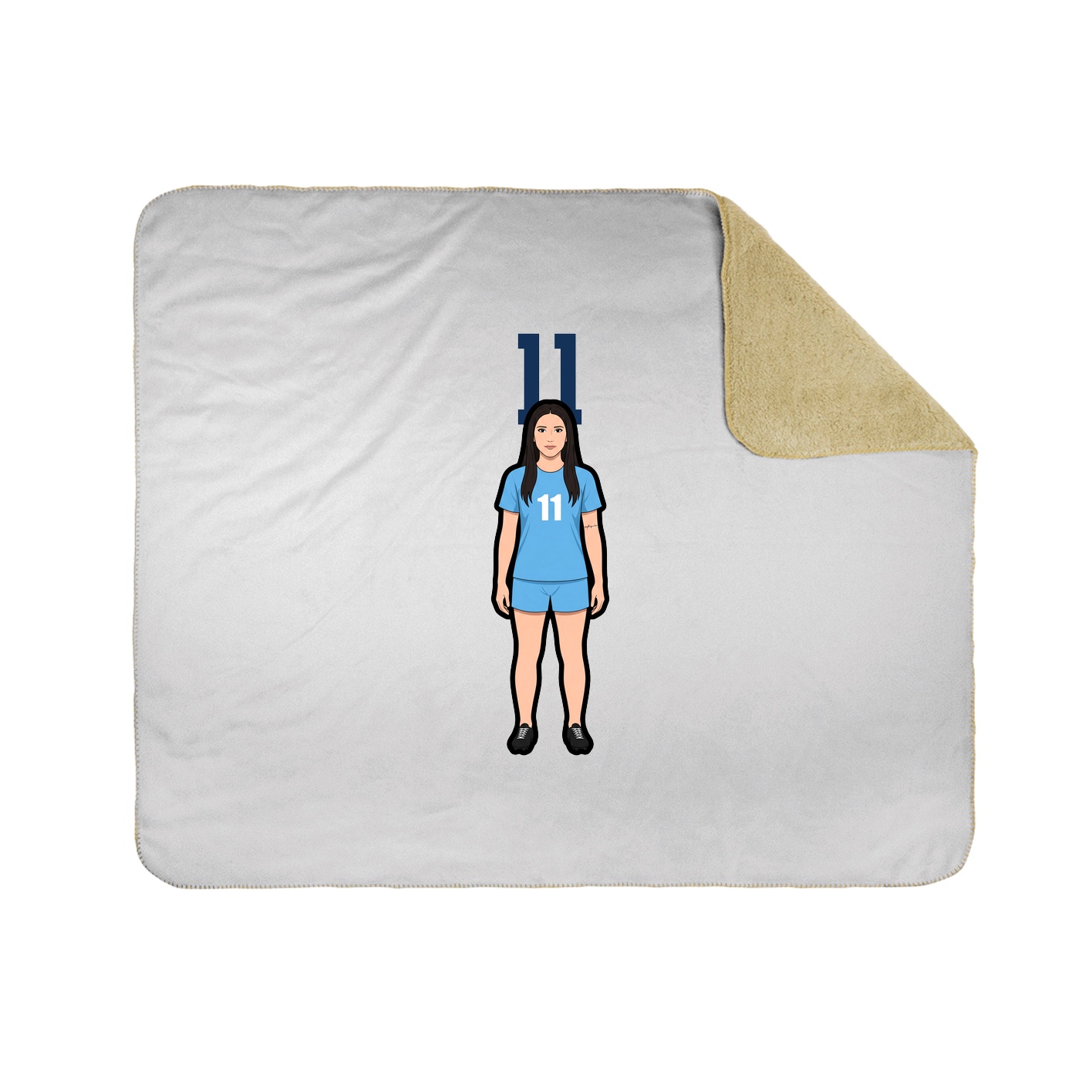 Throw Blanket — Number Top in White