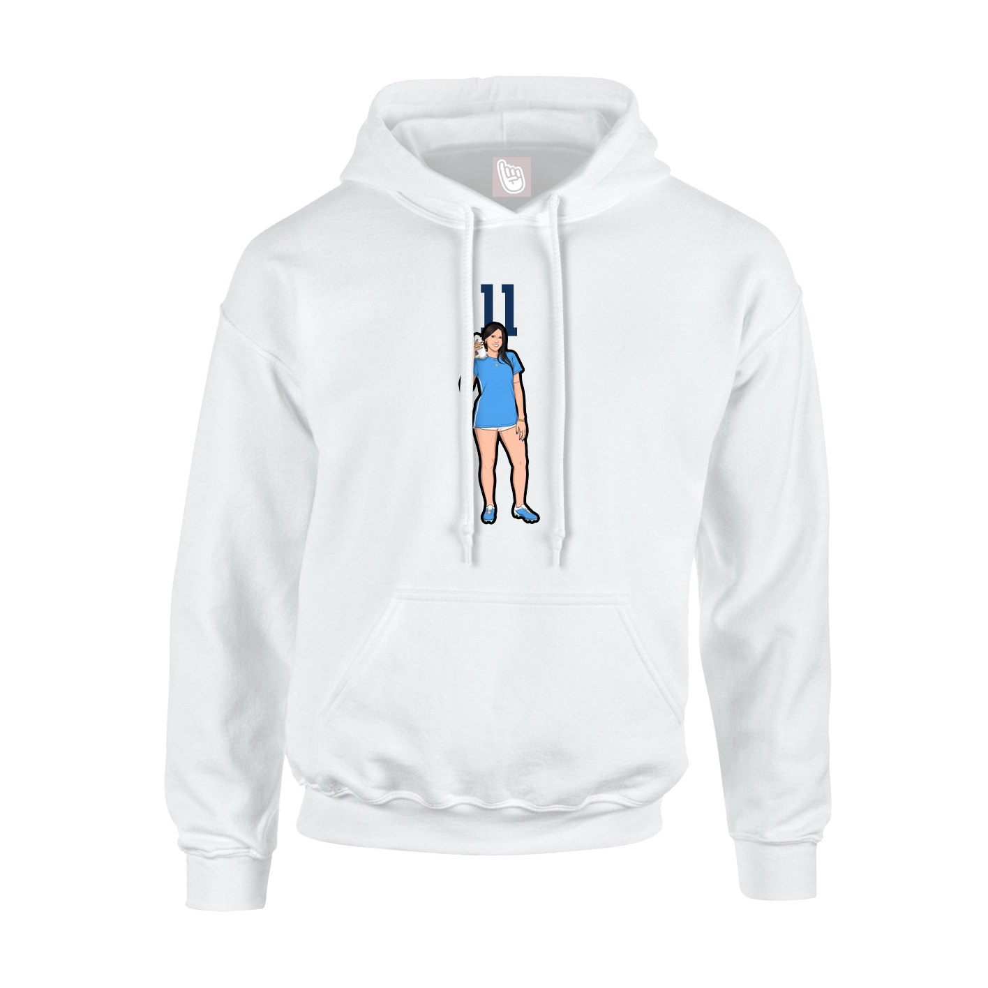 Hoodie — Number Top in White