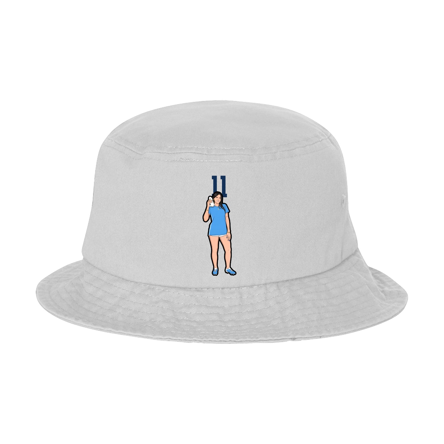 Bucket Cap — Number Top in White