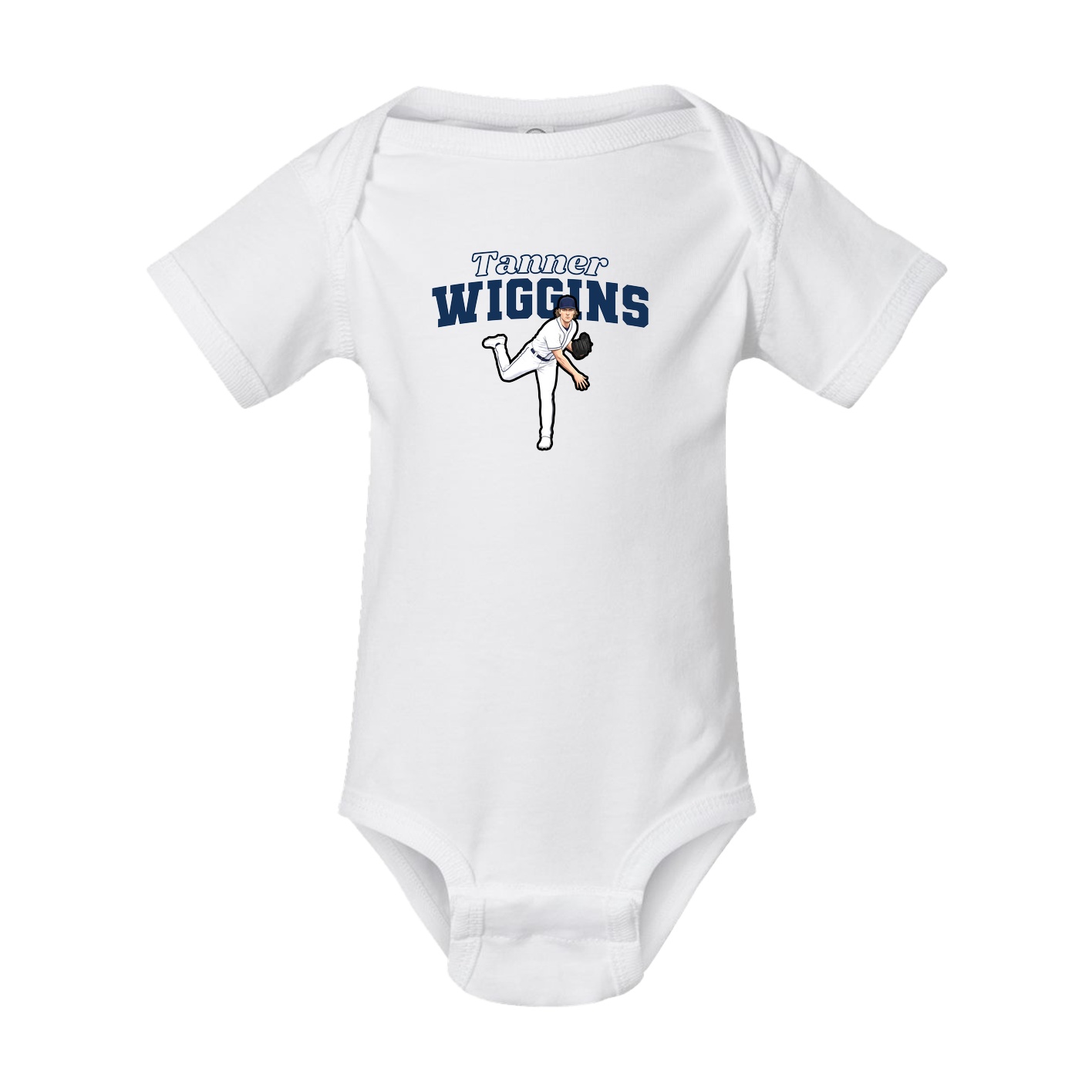 Baby Onesie — Name Arch in White