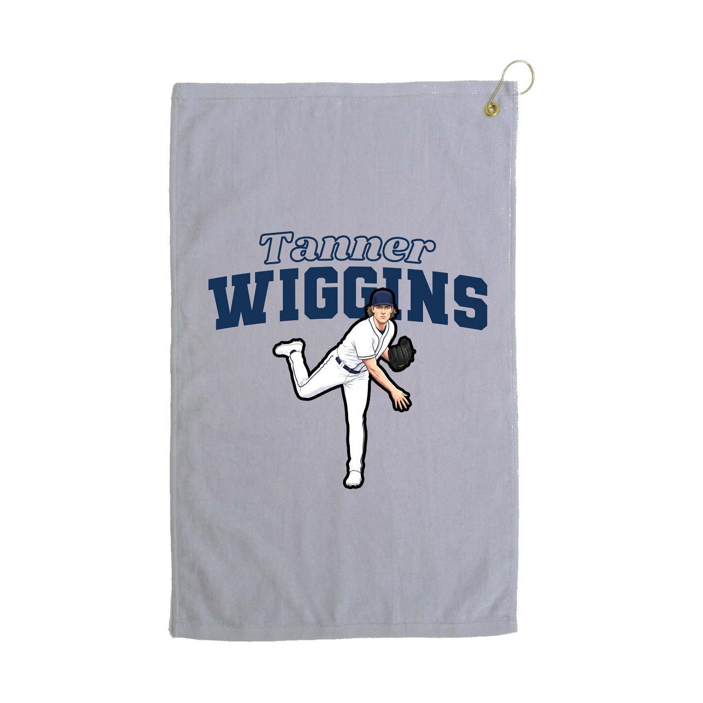 Golf Towel — Name Arch in Grey