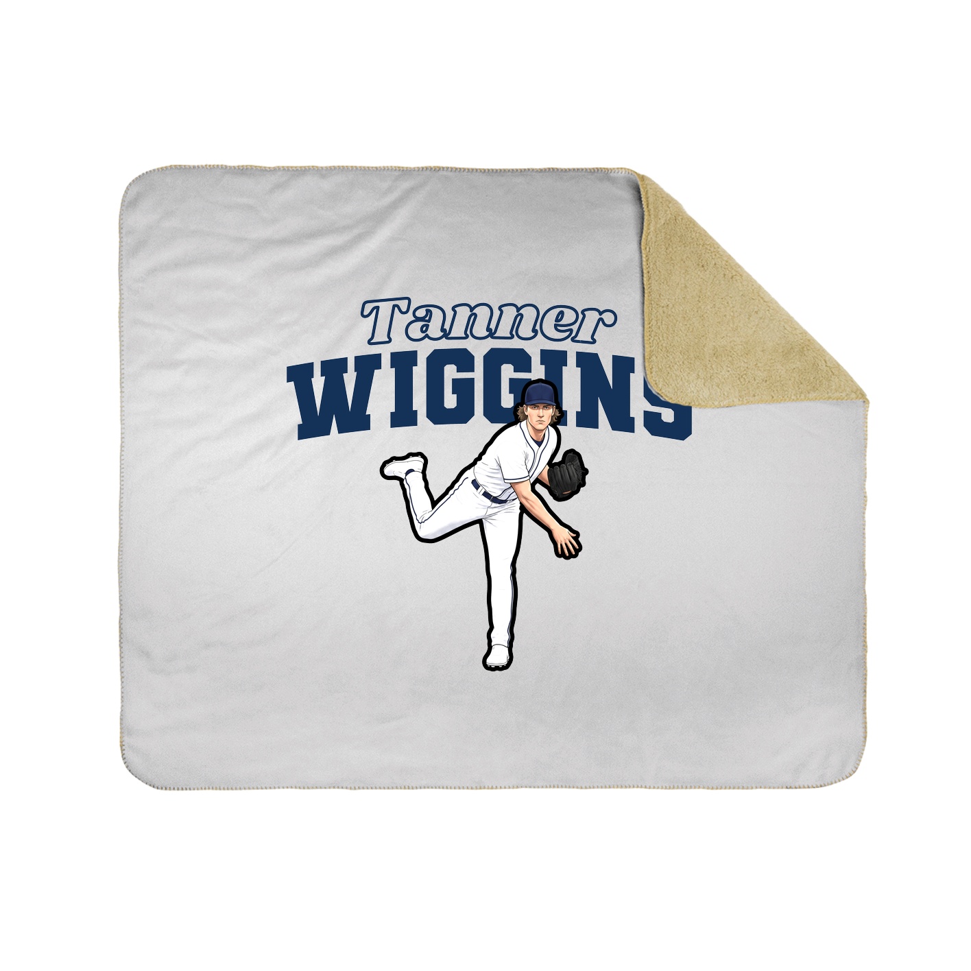 Throw Blanket — Name Arch in White