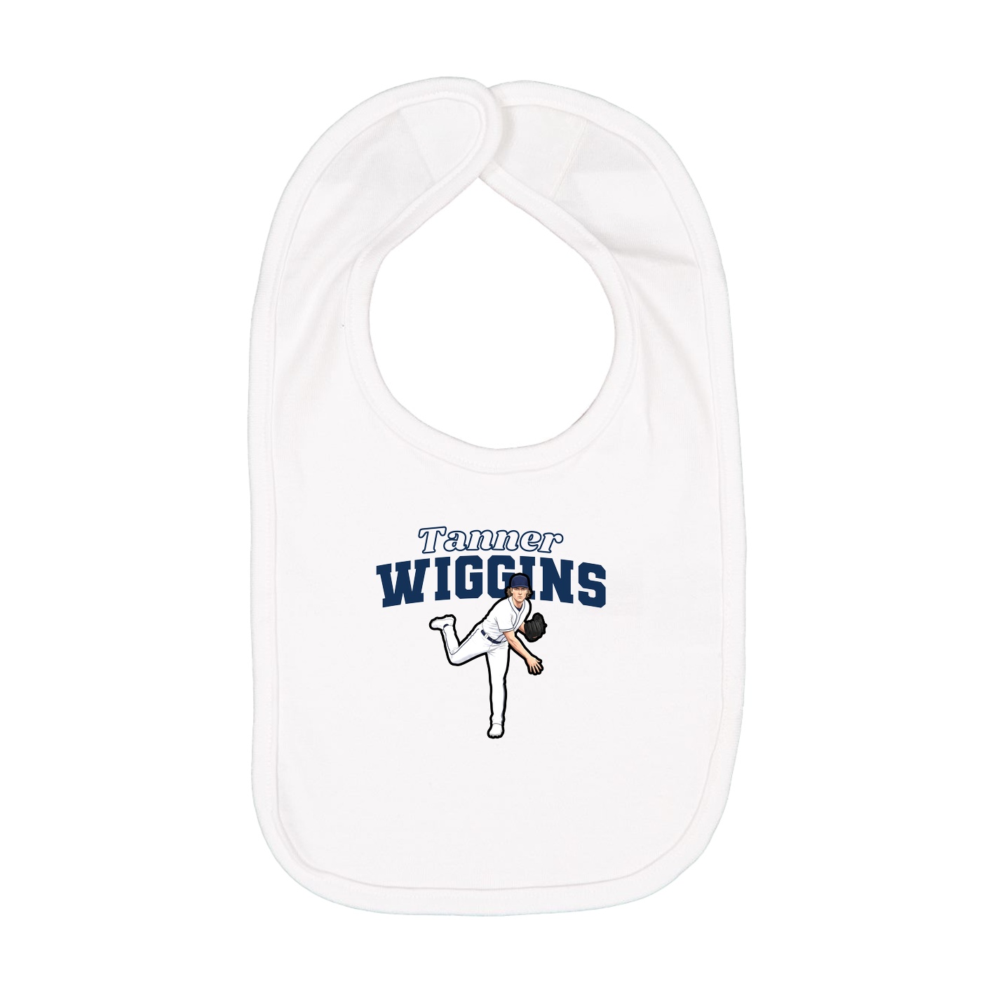 Infant Bib — Name Arch in White
