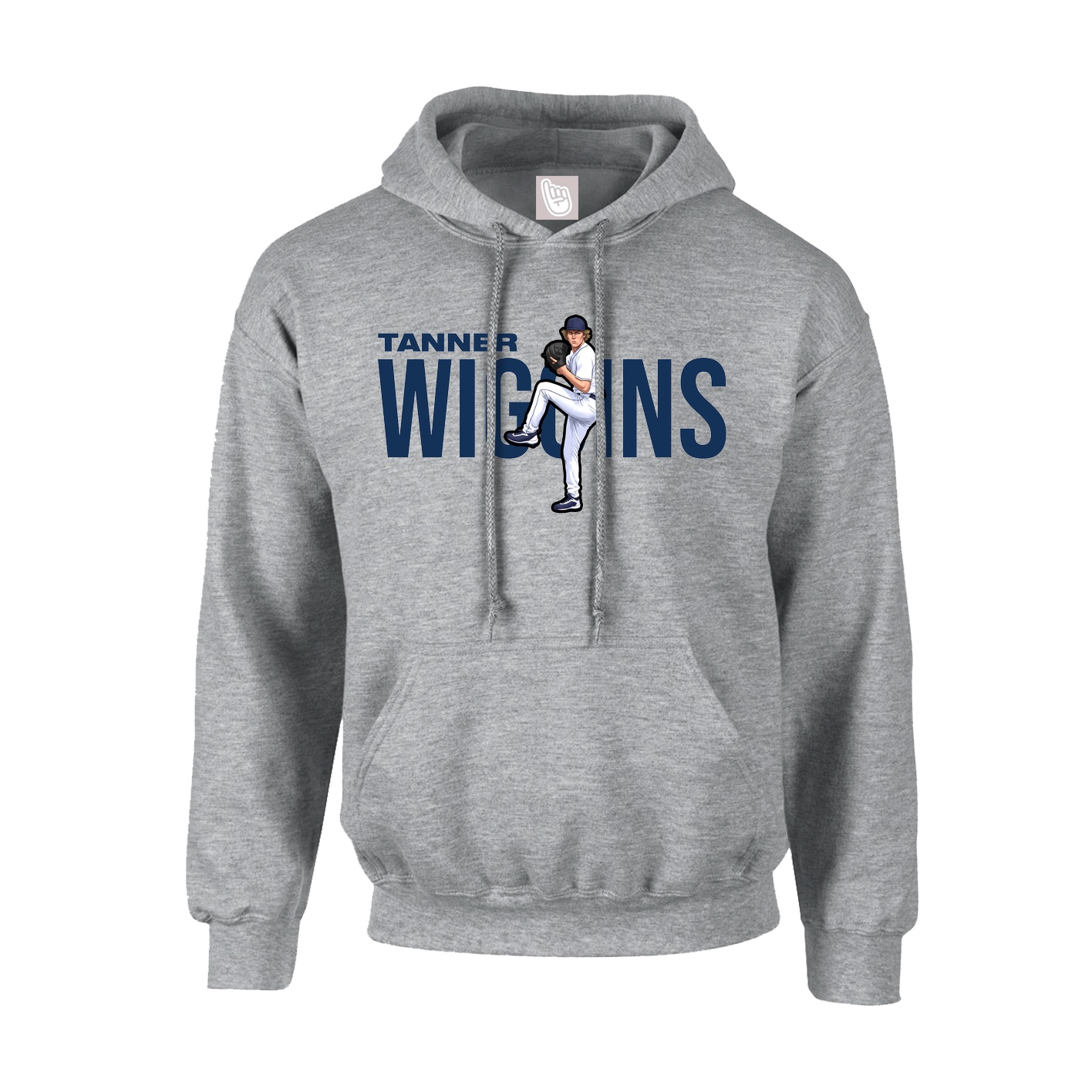 Youth Hoodie — Player Name in Grey