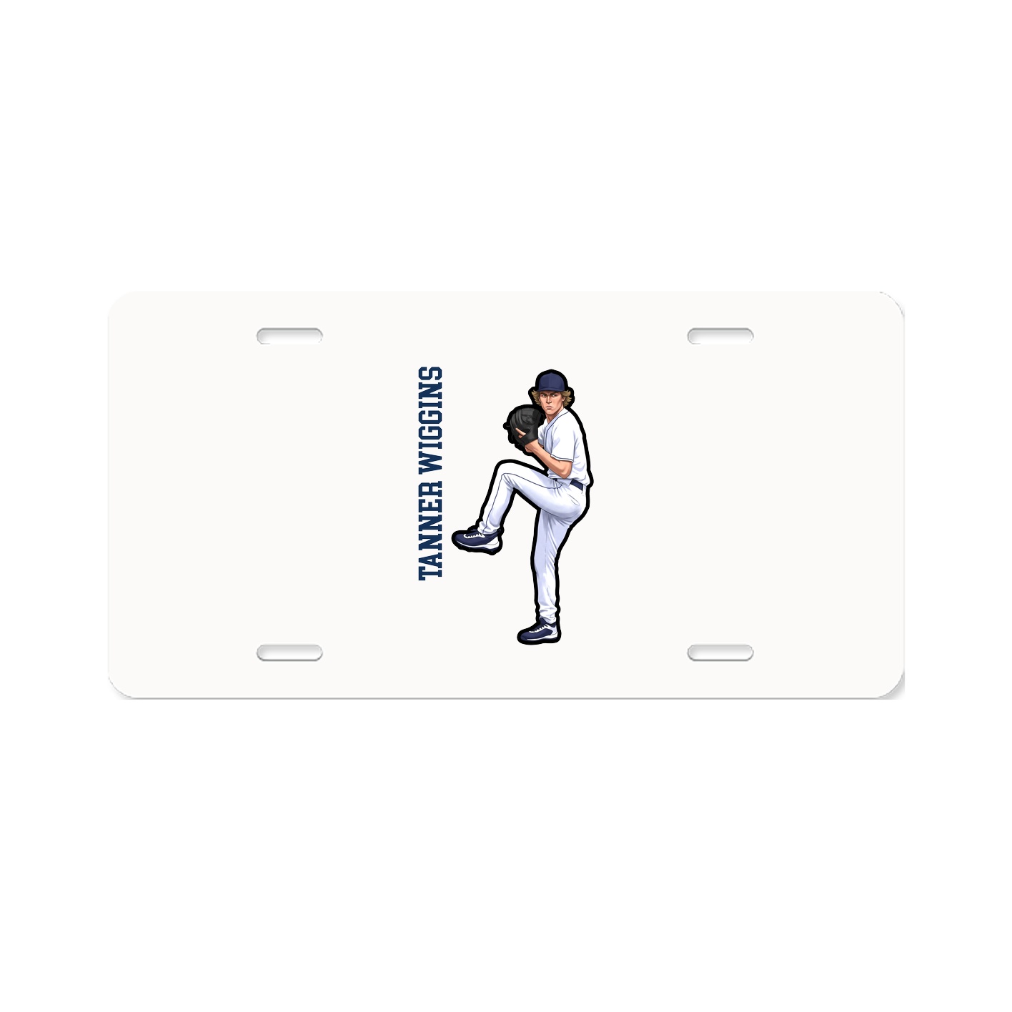 License Plate — Name Vertical in Classic