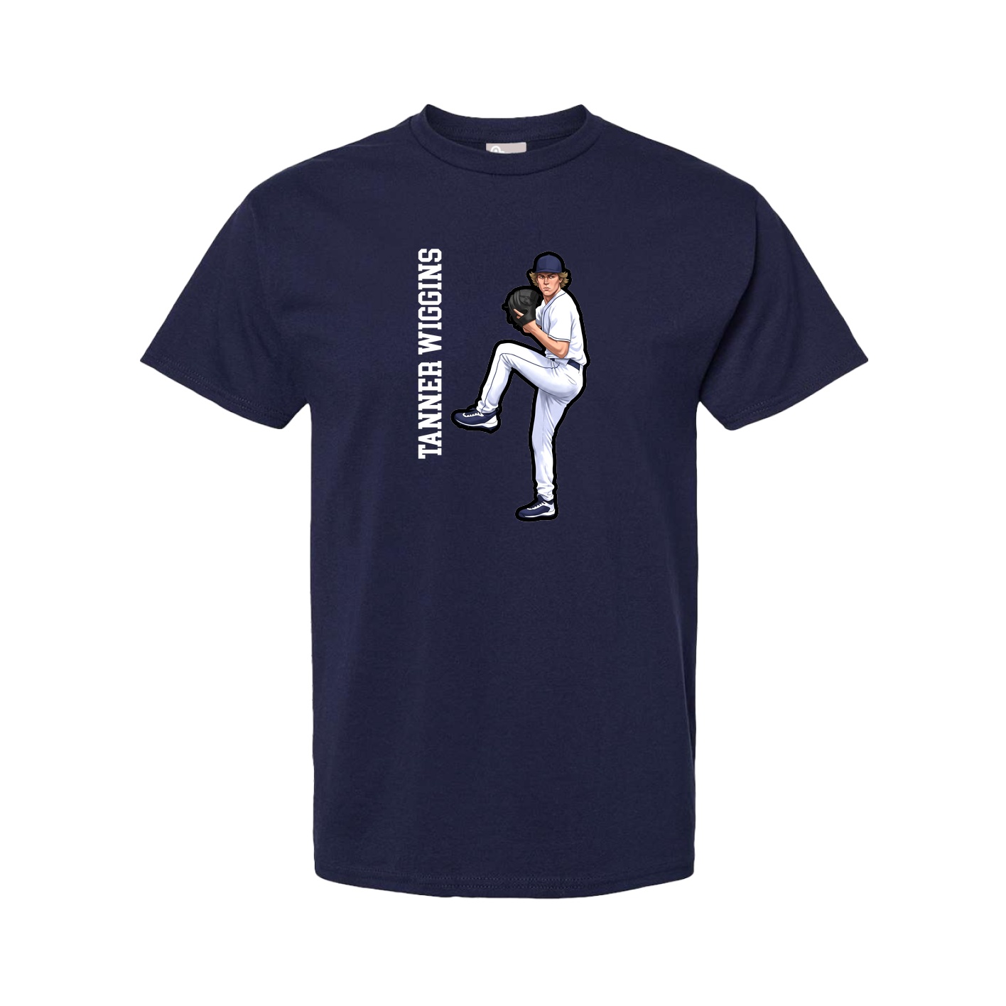 Tee — Name Vertical in Navy