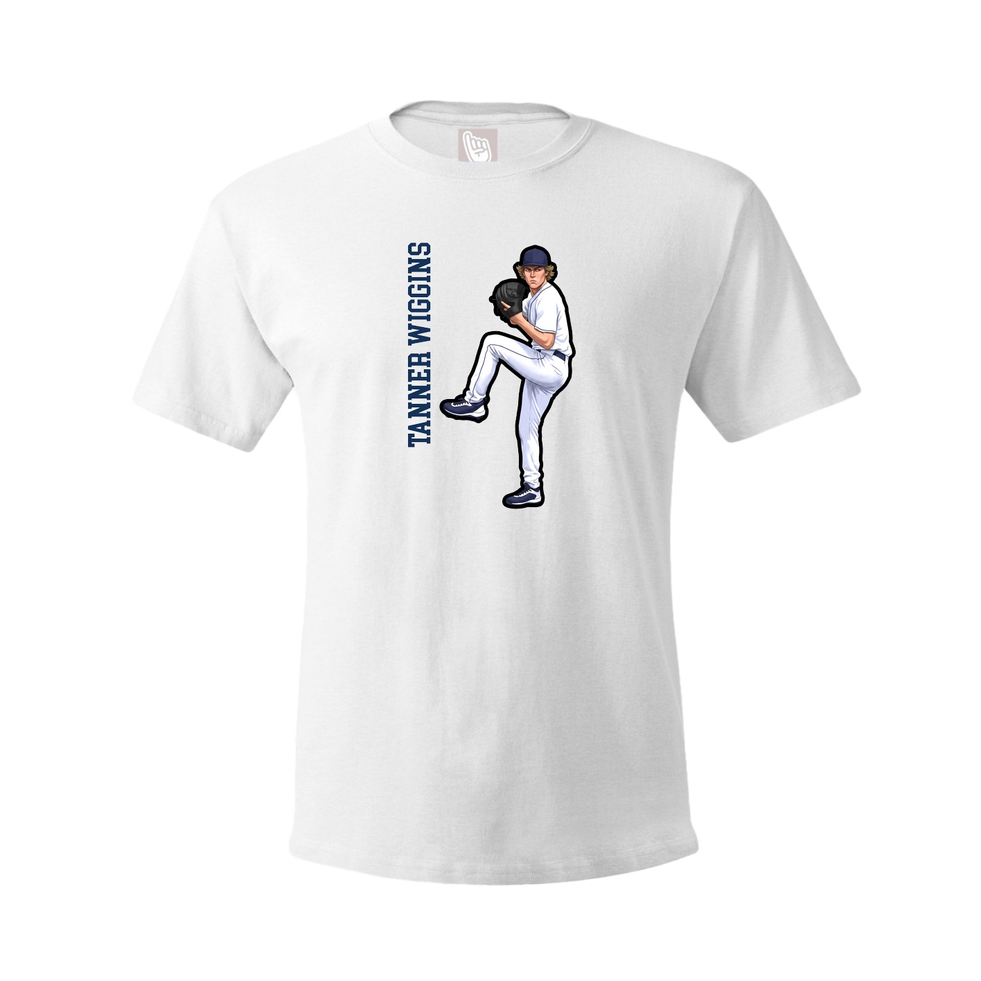 Youth Tee — Name Vertical in White