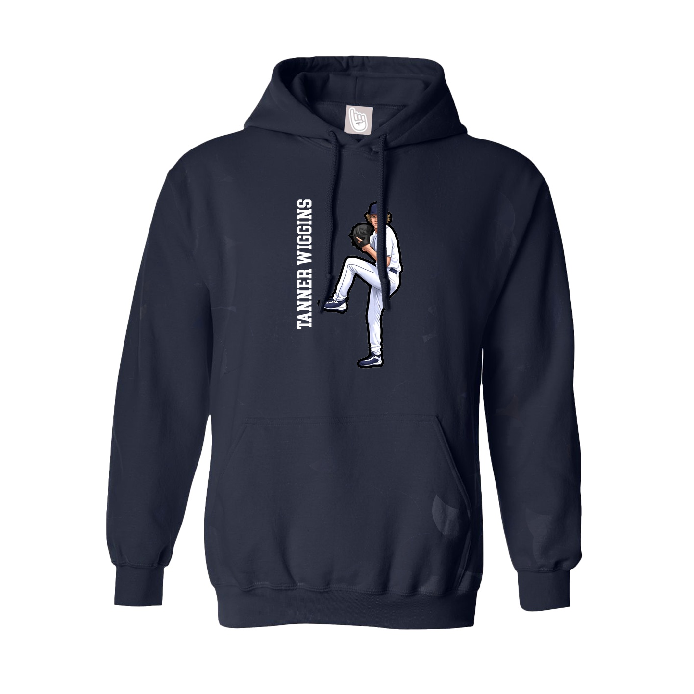 Youth Hoodie — Name Vertical in Navy