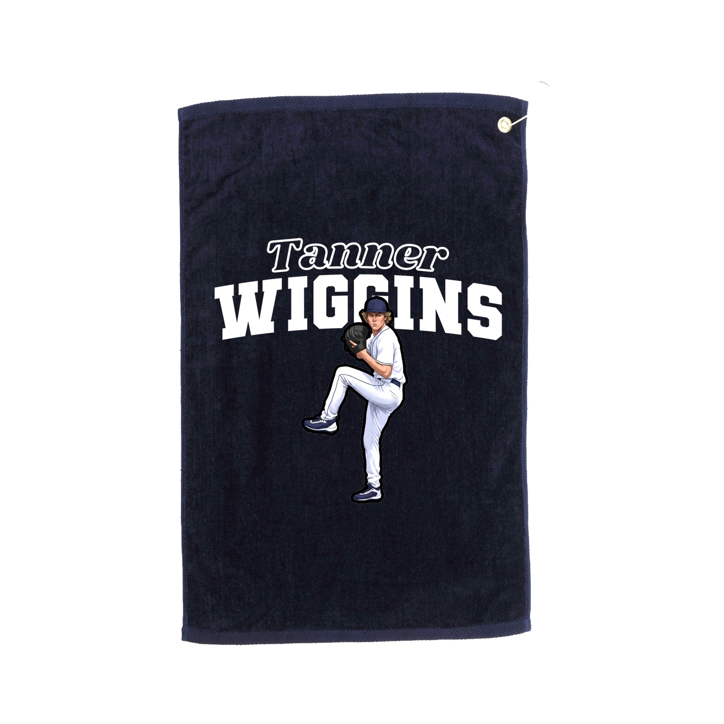 Golf Towel — Name Arch in Navy