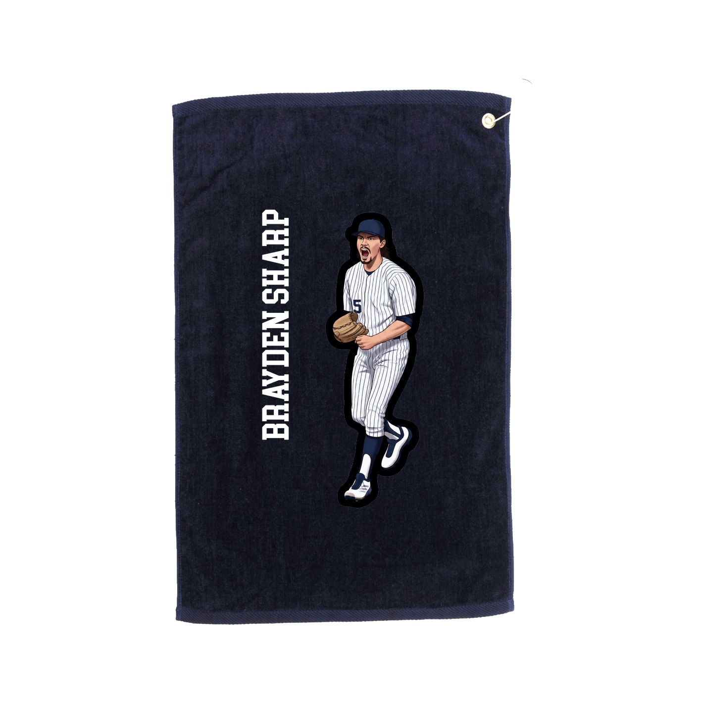 Golf Towel — Name Vertical in Navy