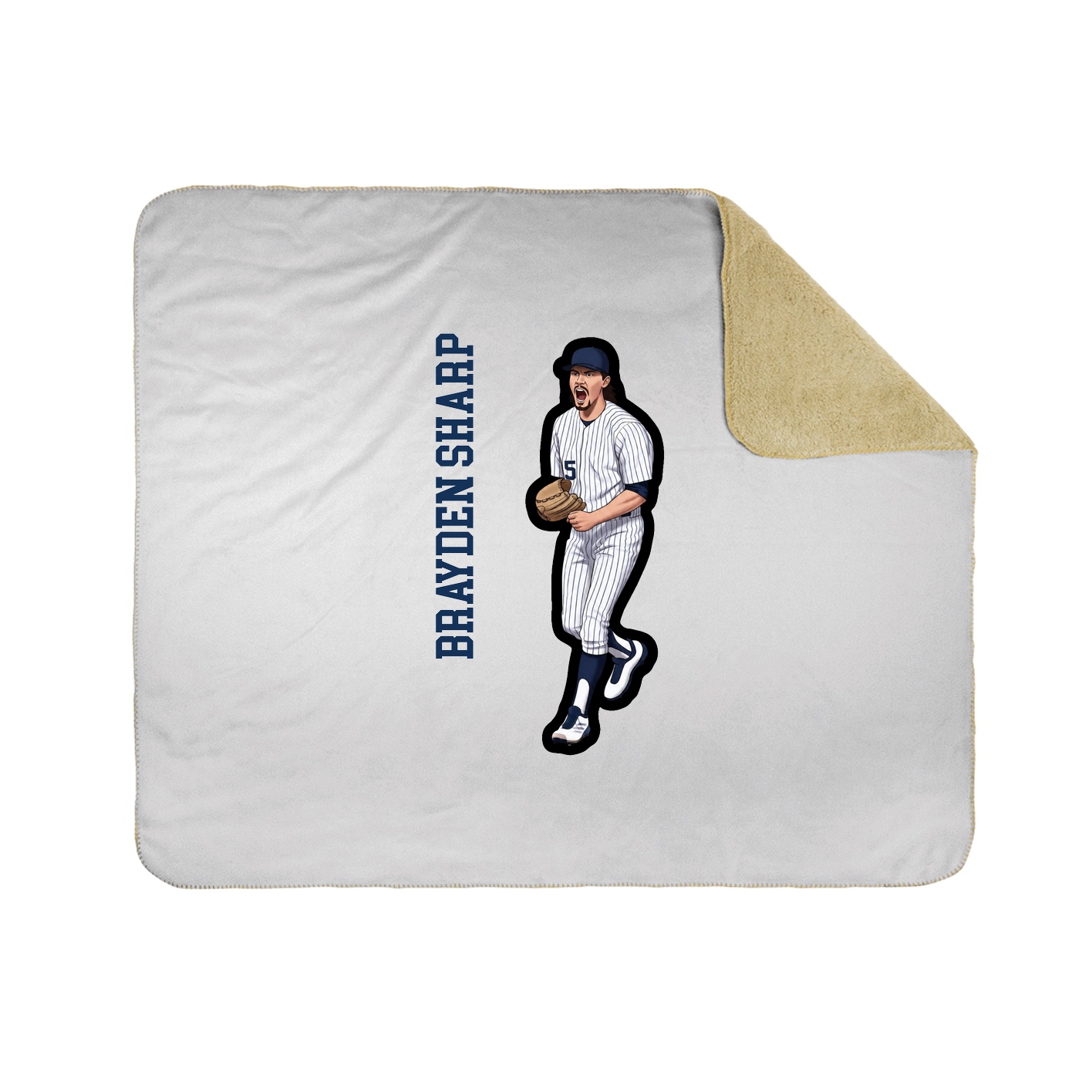 Throw Blanket — Name Vertical in White