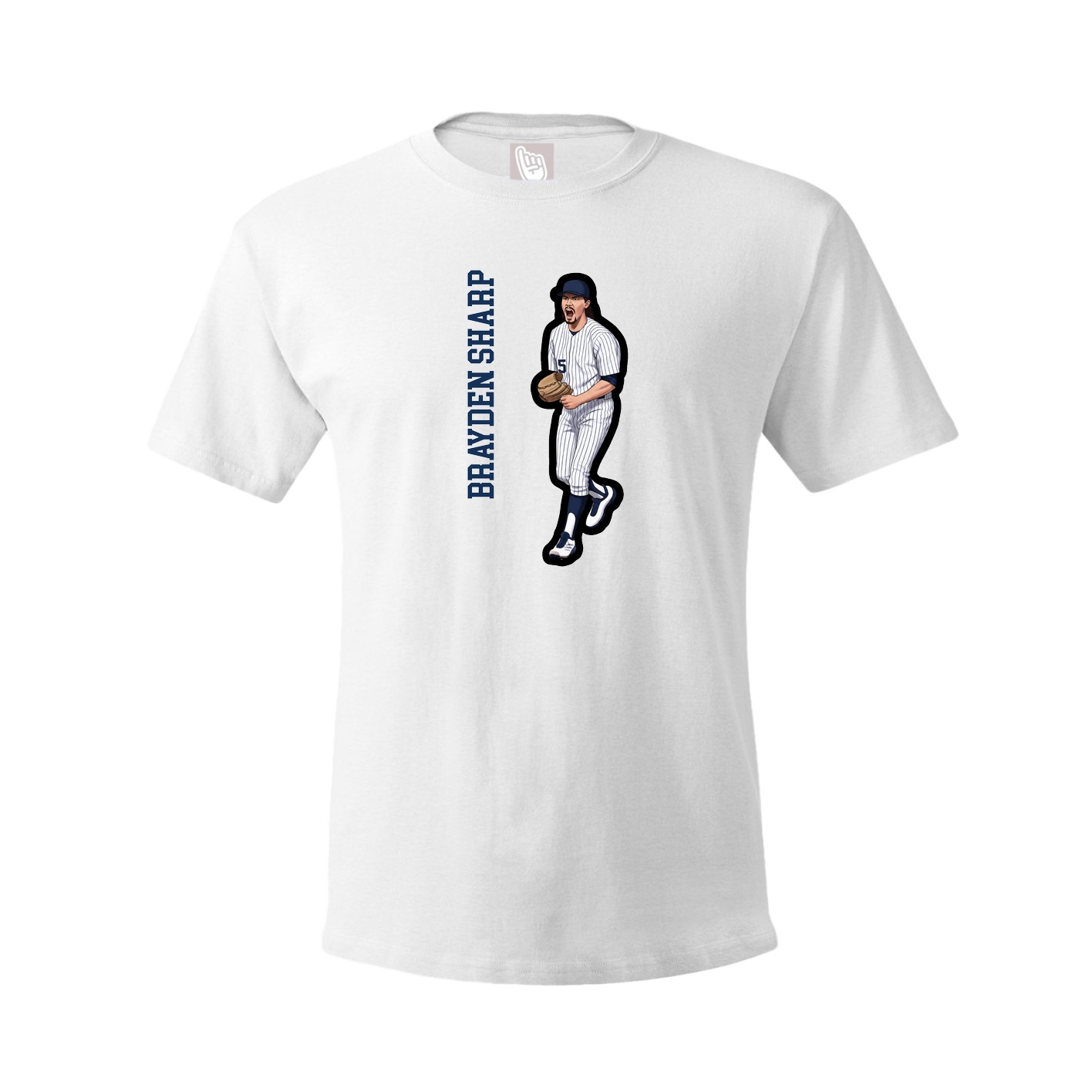 Tee — Name Vertical in White