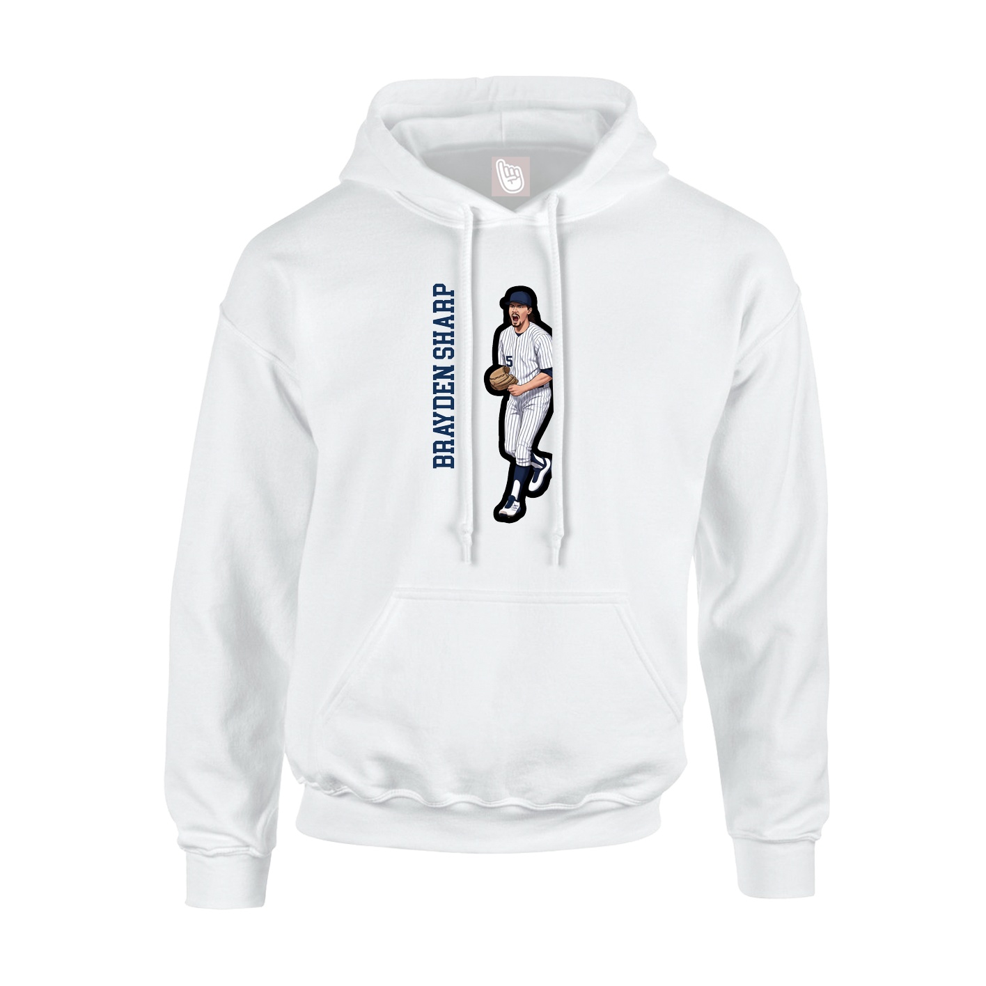 Hoodie — Name Vertical in White