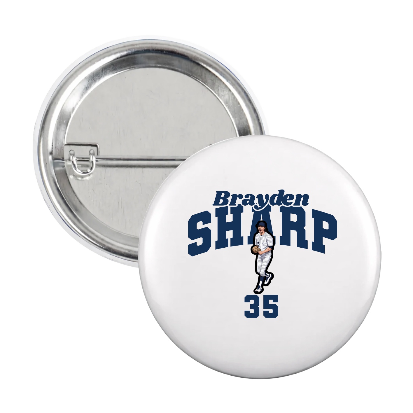 Game Day Button — Signature Arch in White