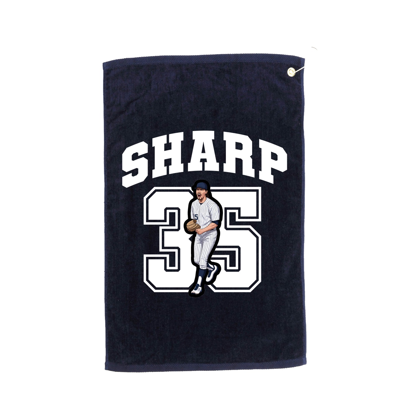 Golf Towel — Number in Navy