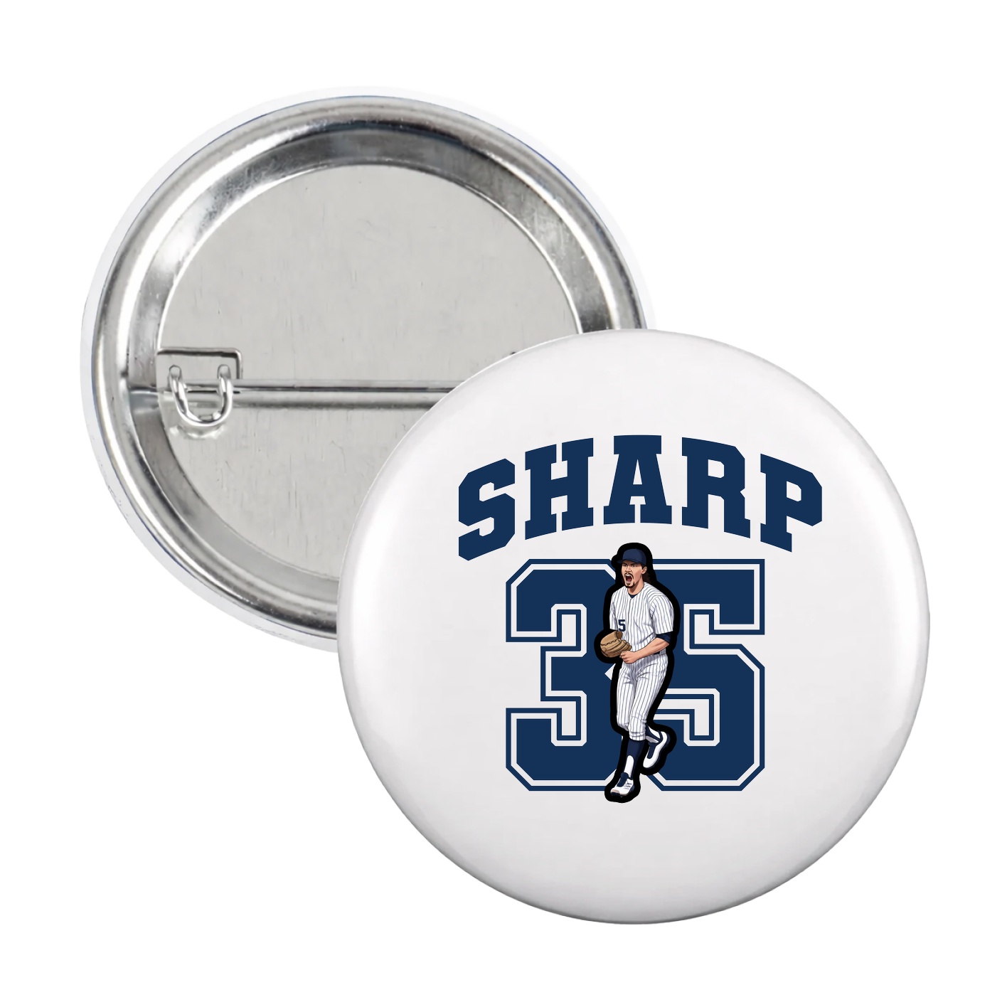 Game Day Button — Number in White