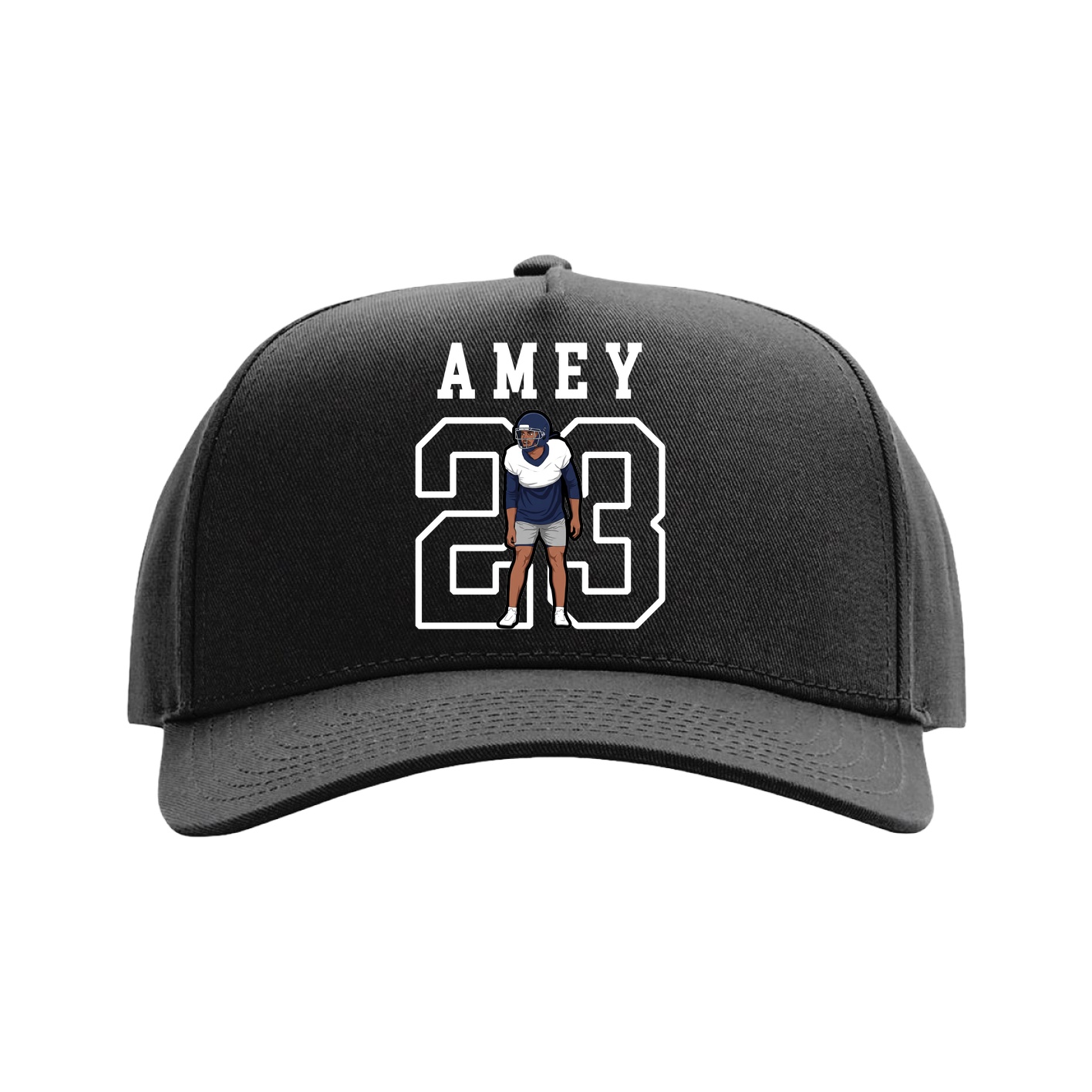 Full Fabric Five-Panel Champ Cap — Shirsey in Black
