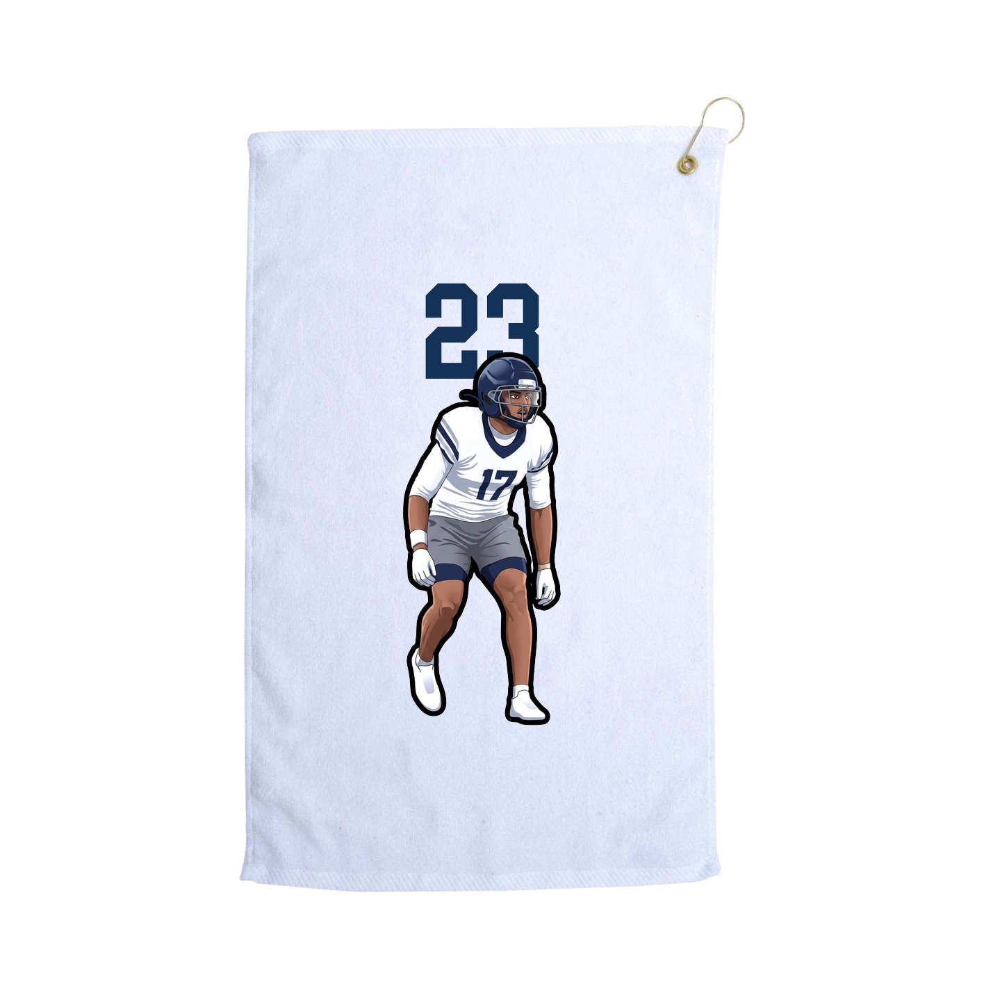Golf Towel — Number Top in White