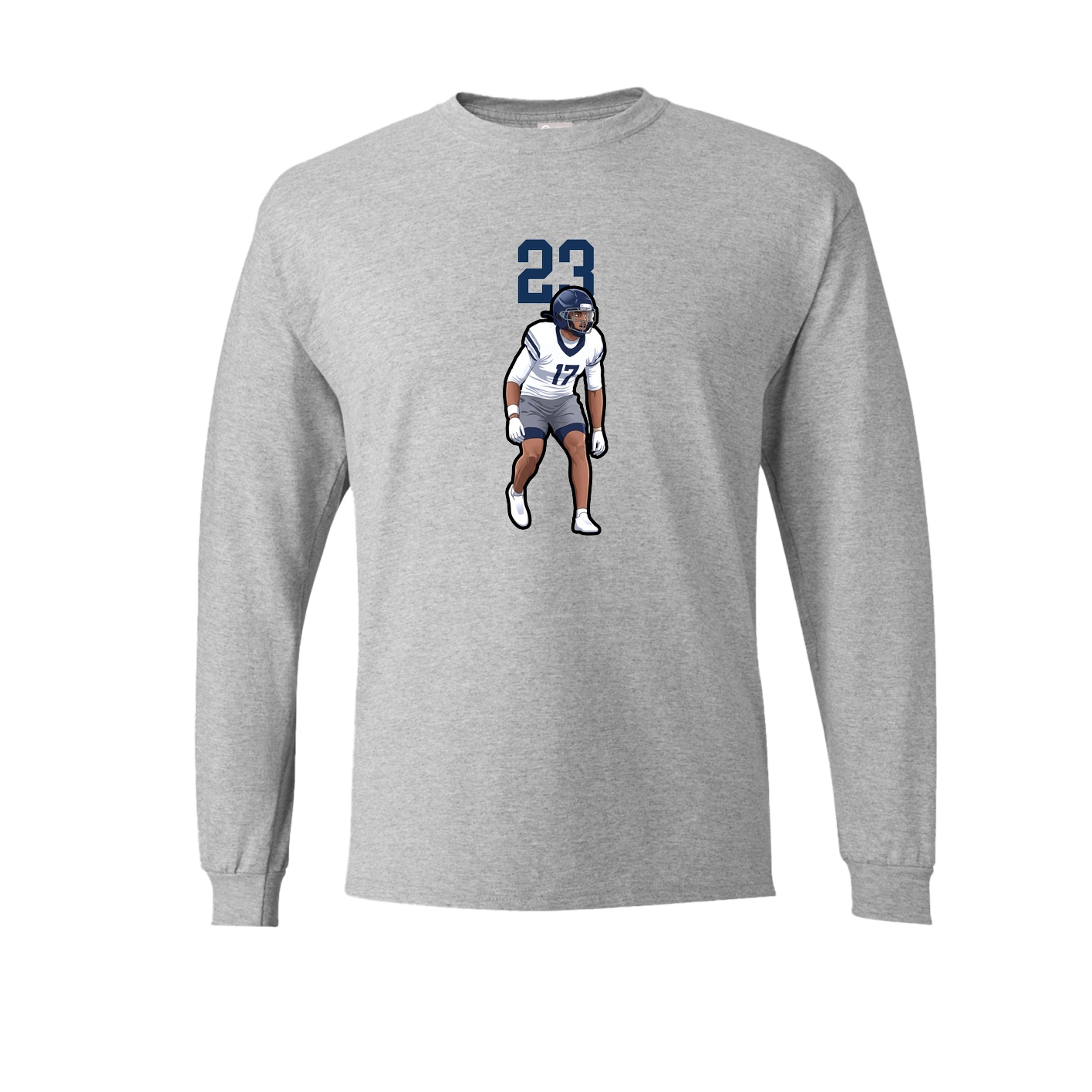 Long Sleeve Tee — Number Top in Grey