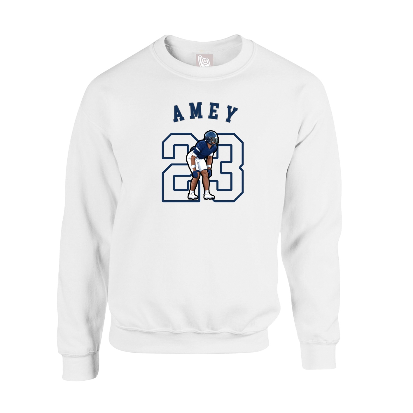 Fleece Crew — Shirsey Arch in White
