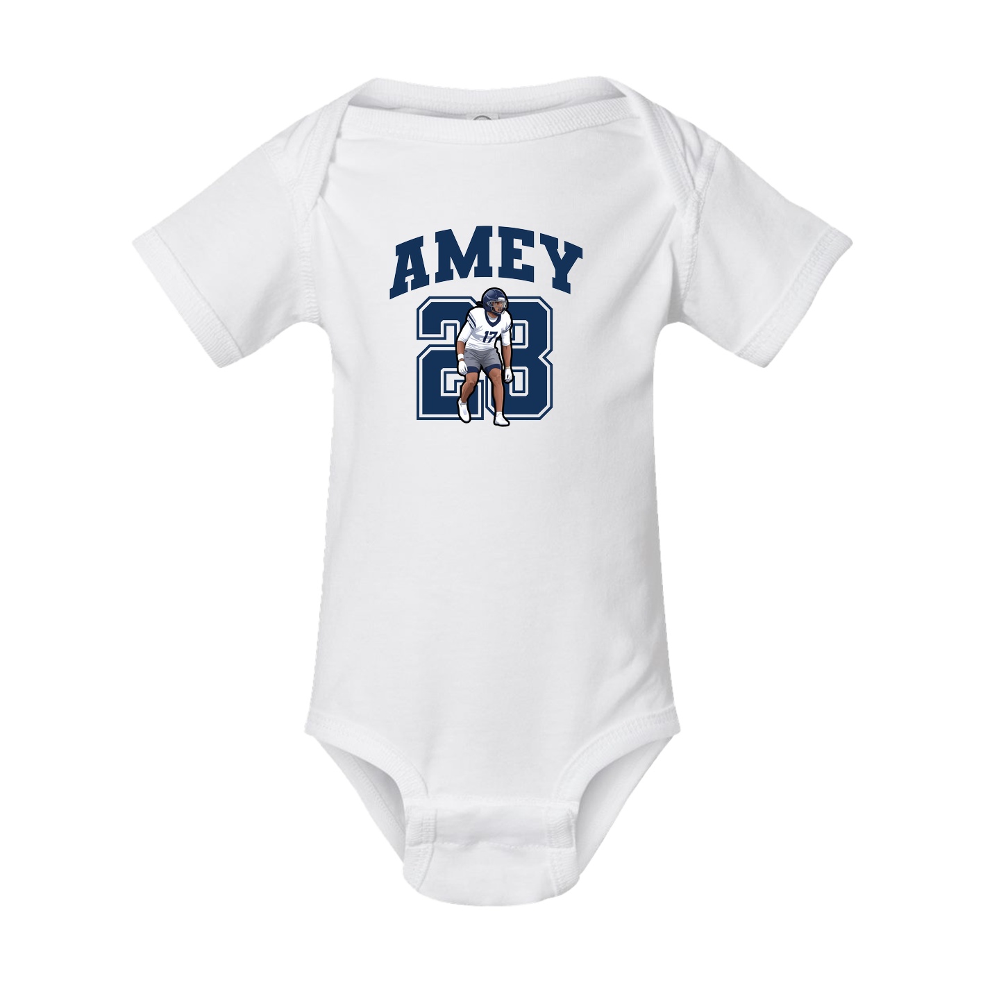Baby Onesie — Number in White