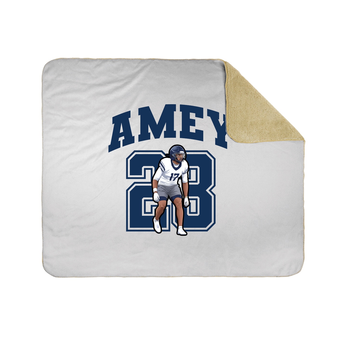 Throw Blanket — Number in White