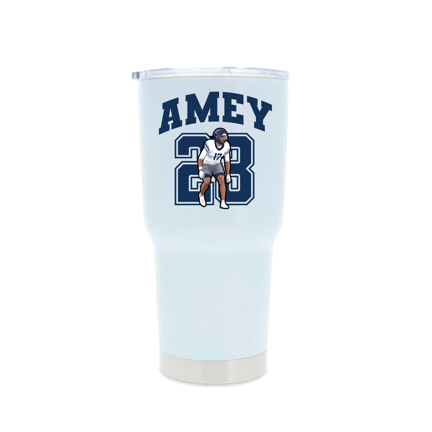 30oz Stainless Steel Tumbler — Number in White