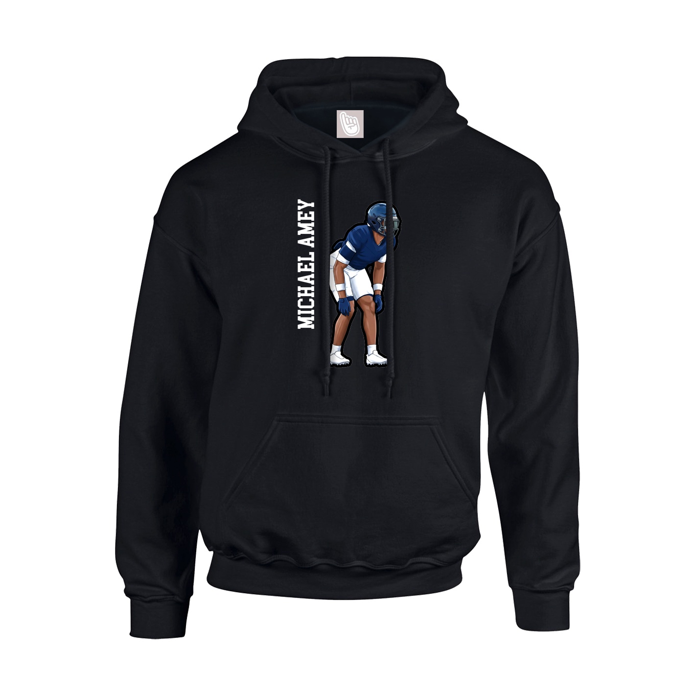 Youth Hoodie — Name Vertical in Black
