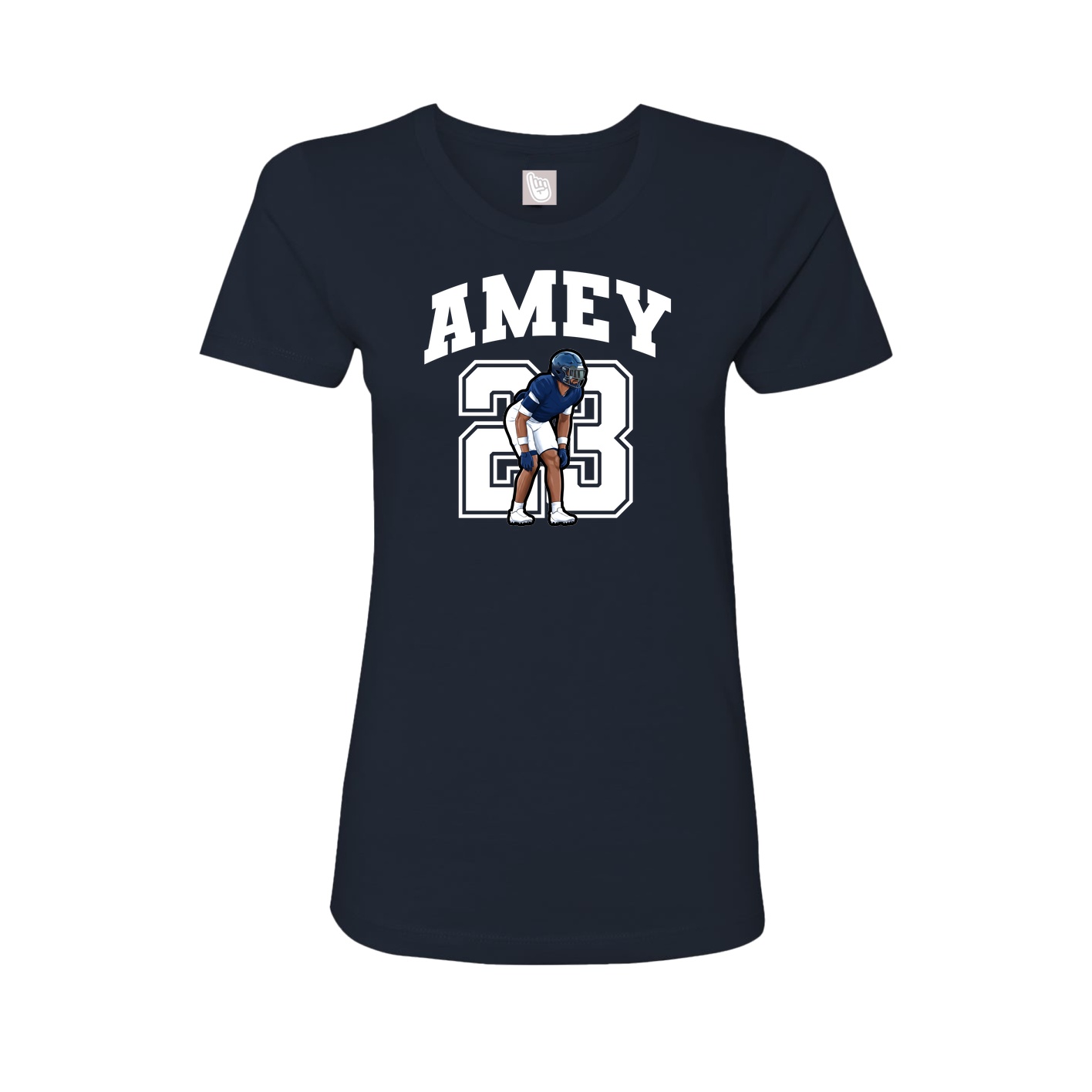 Fitted Women's Tee — Number in Navy