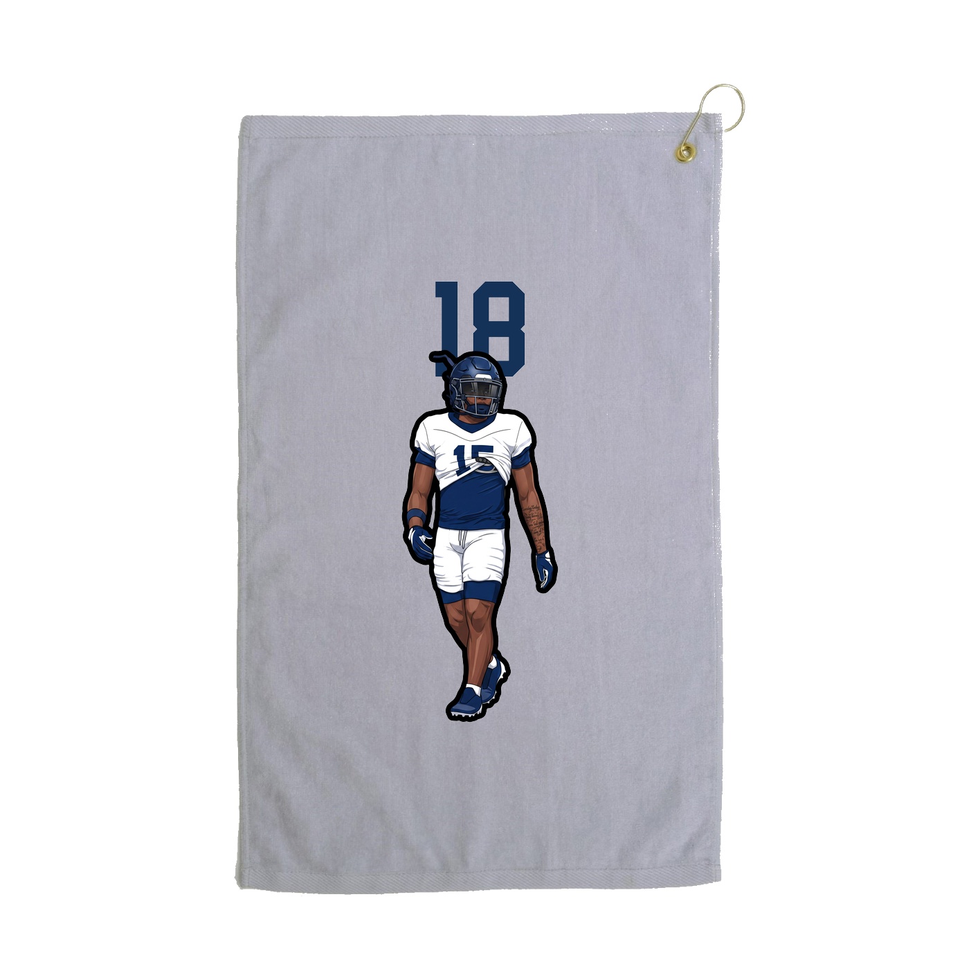 Golf Towel — Number Top in Grey