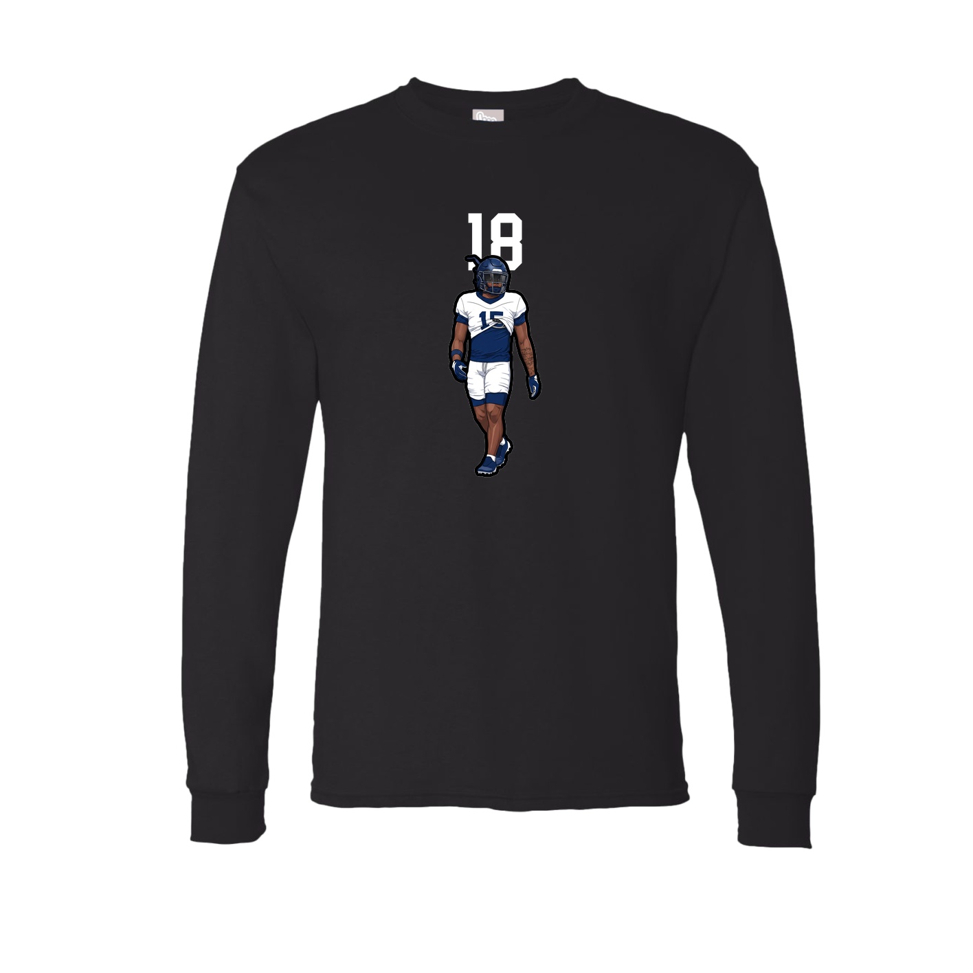 Long Sleeve Tee — Number Top in Black