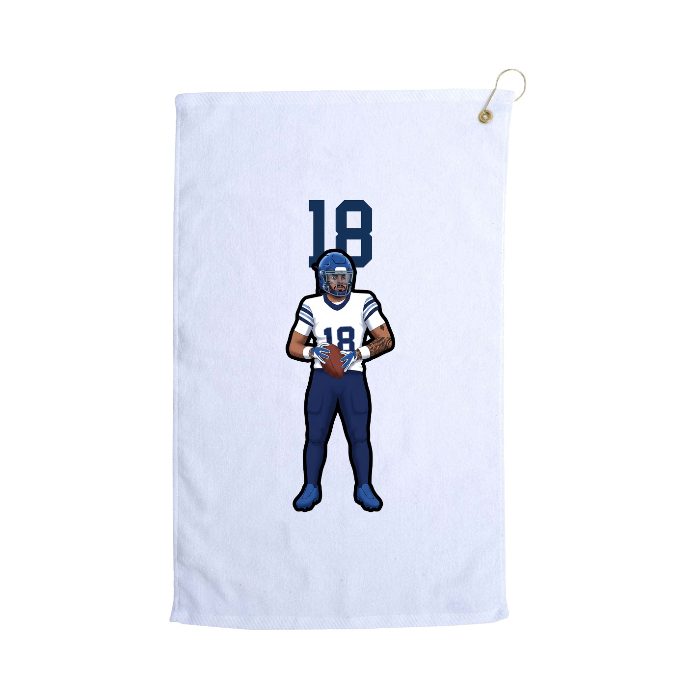 Golf Towel — Number Top in White