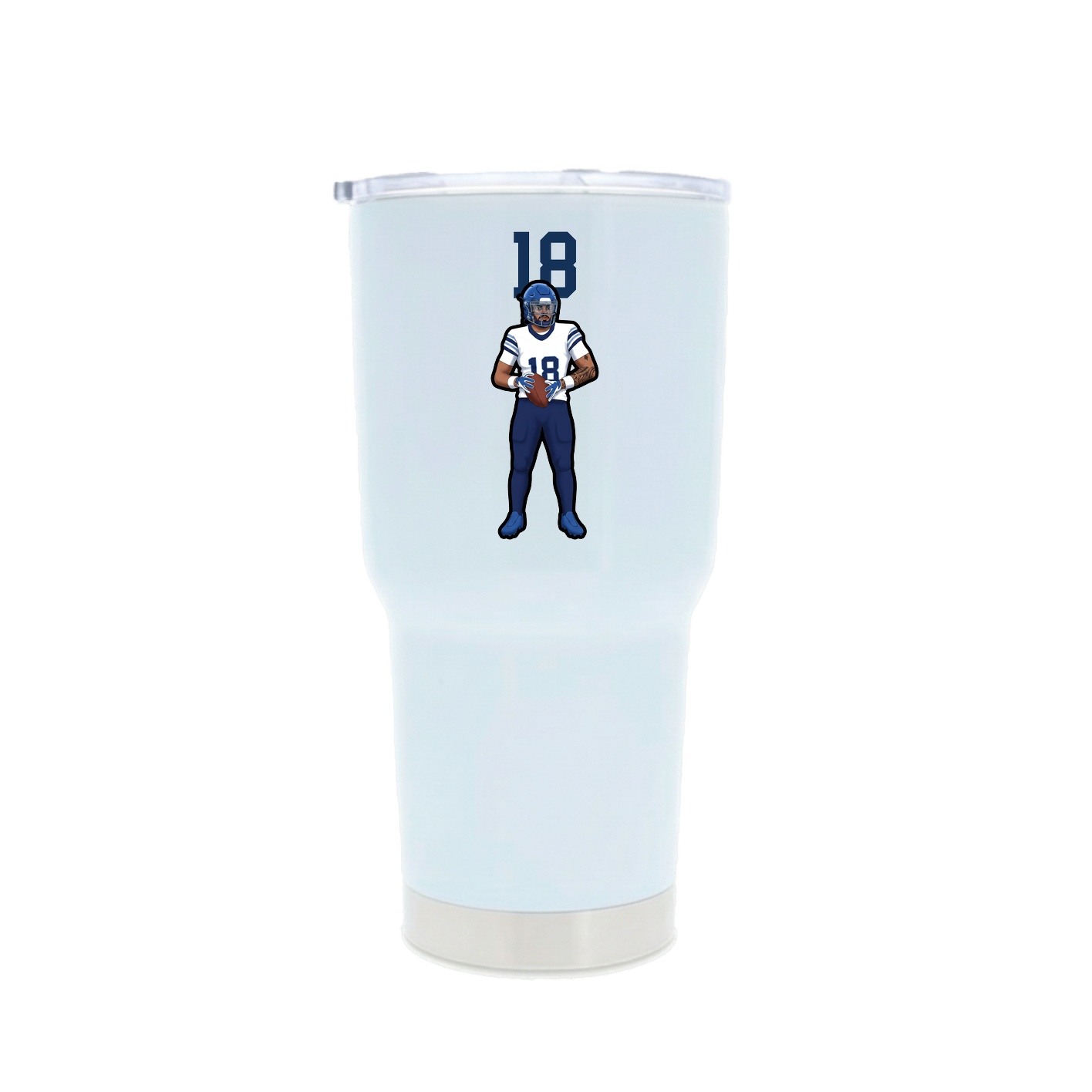 30oz Stainless Steel Tumbler — Number Top in White